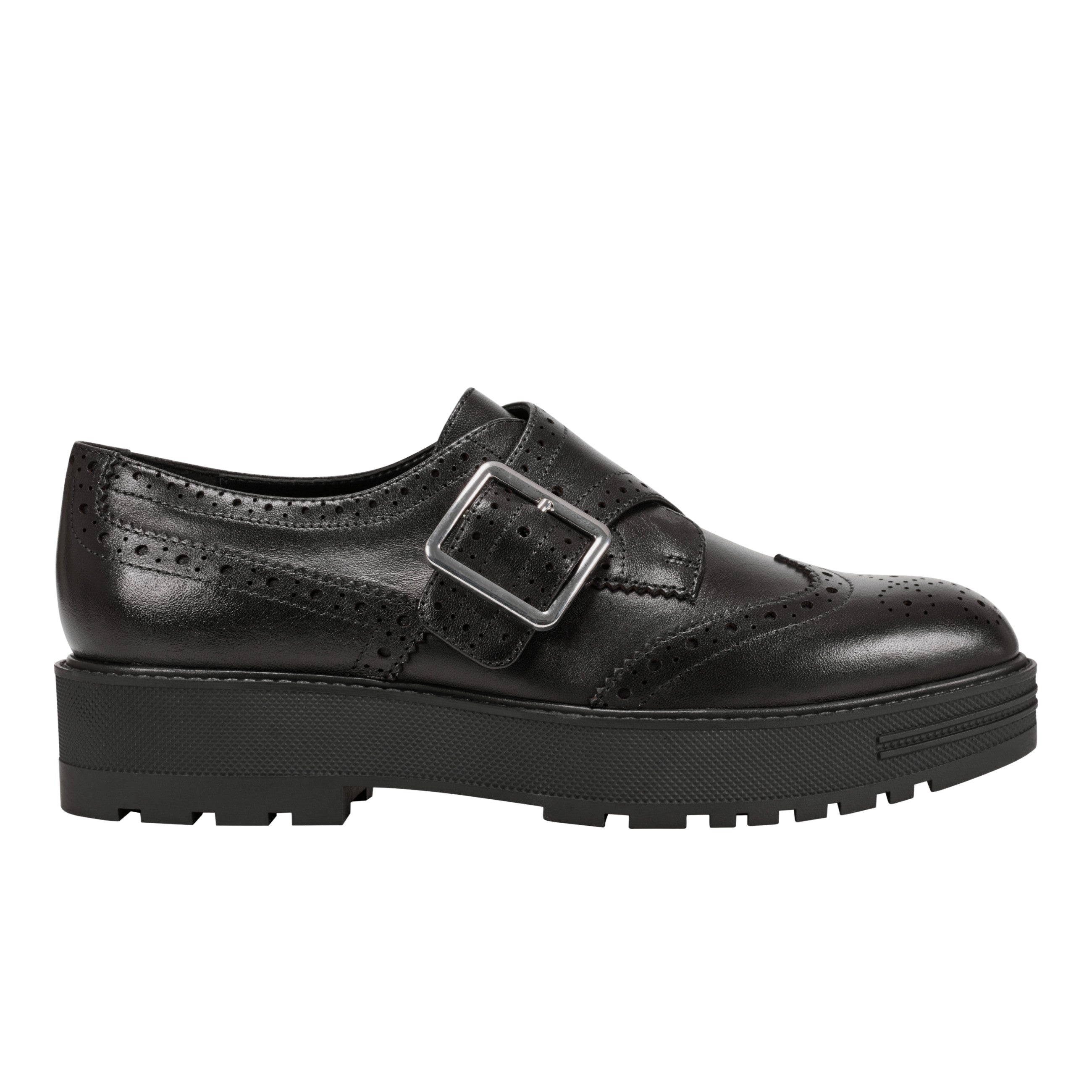 Marc Fisher Remona Monk Strap Loafer | Black Leather