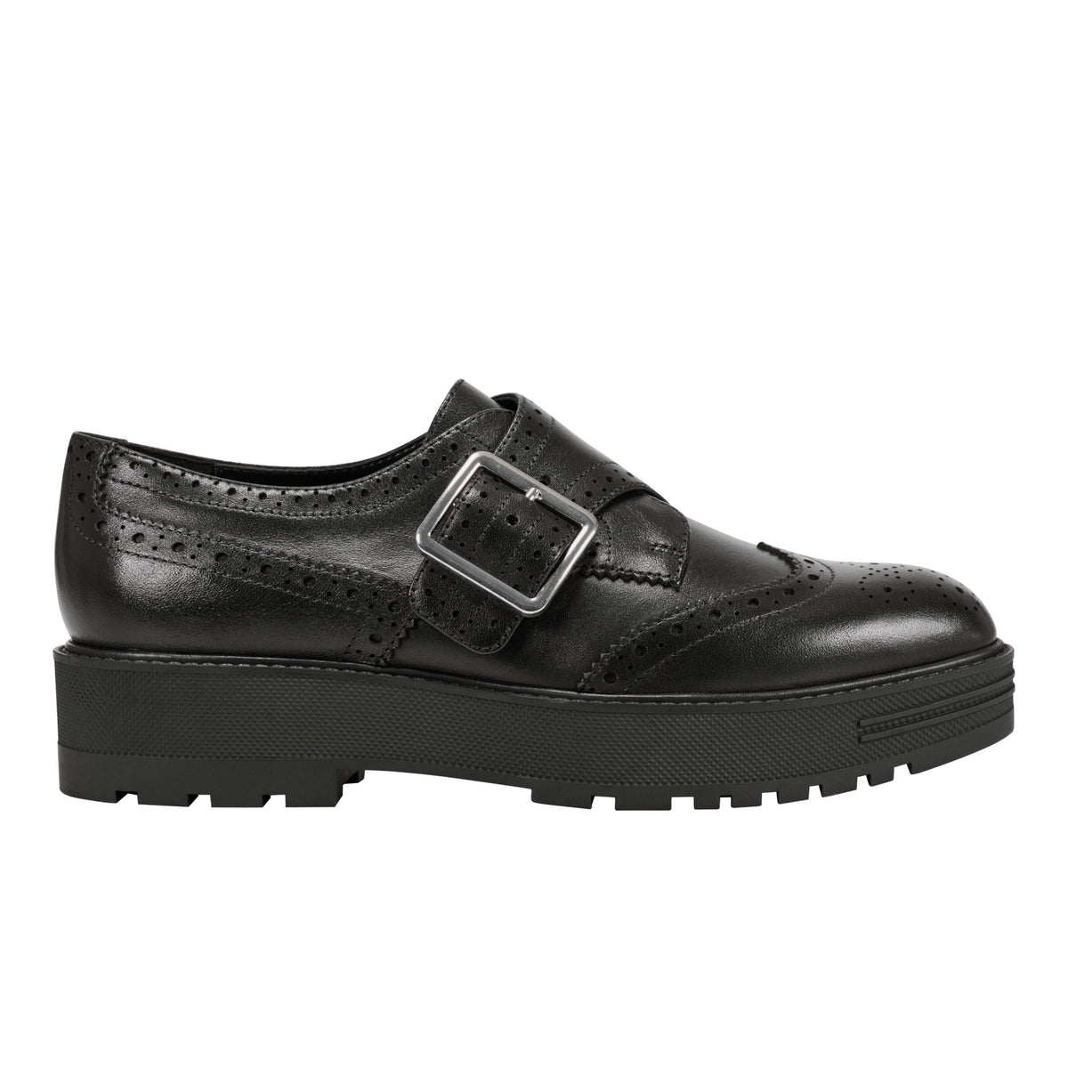 Marc Fisher Remona Monk Strap Loafer | Black Leather