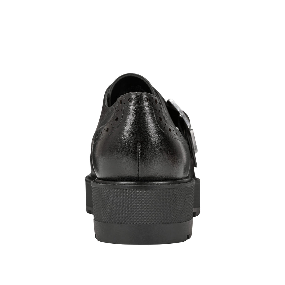 Marc Fisher Remona Monk Strap Loafer | Black Leather