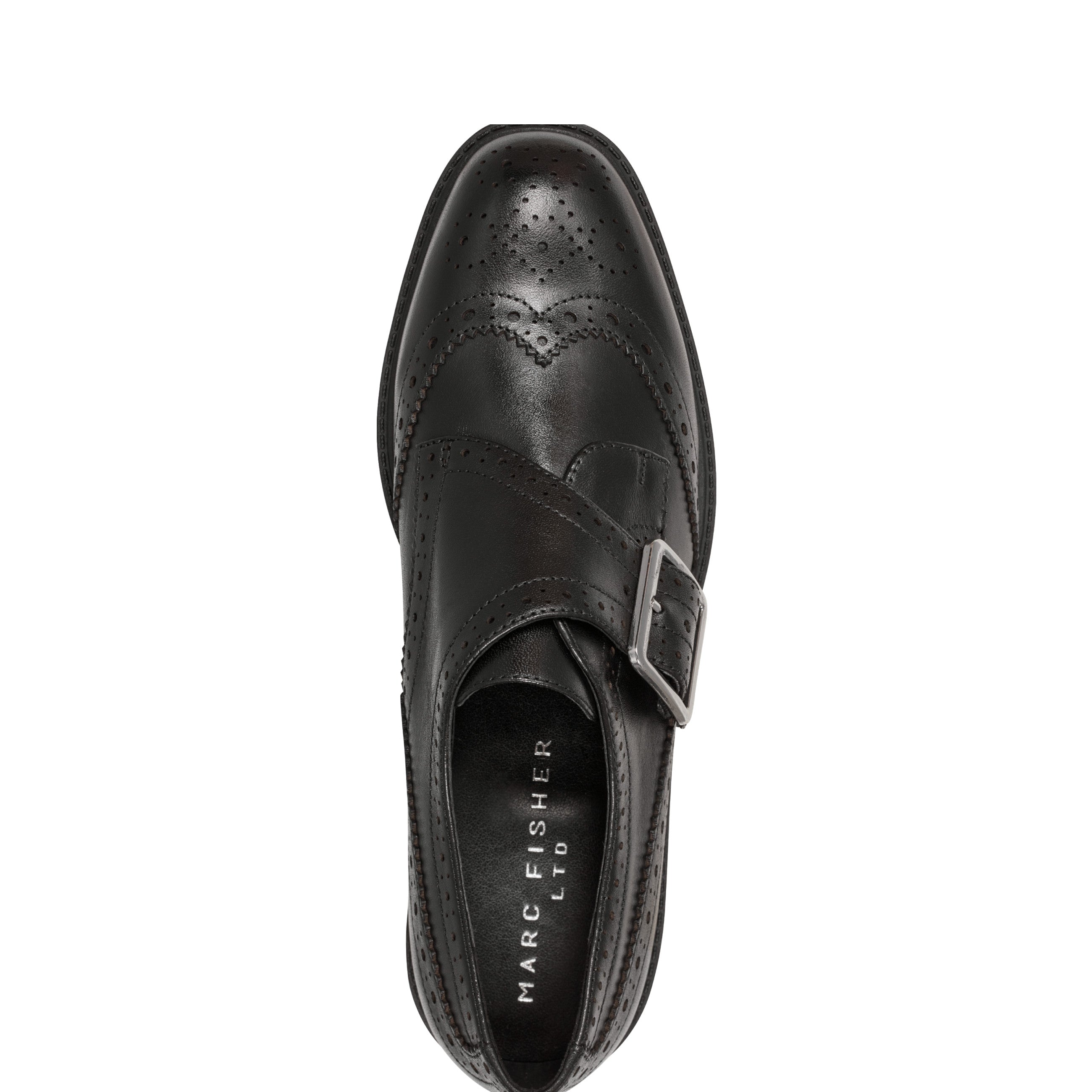 Marc Fisher Remona Monk Strap Loafer | Black Leather