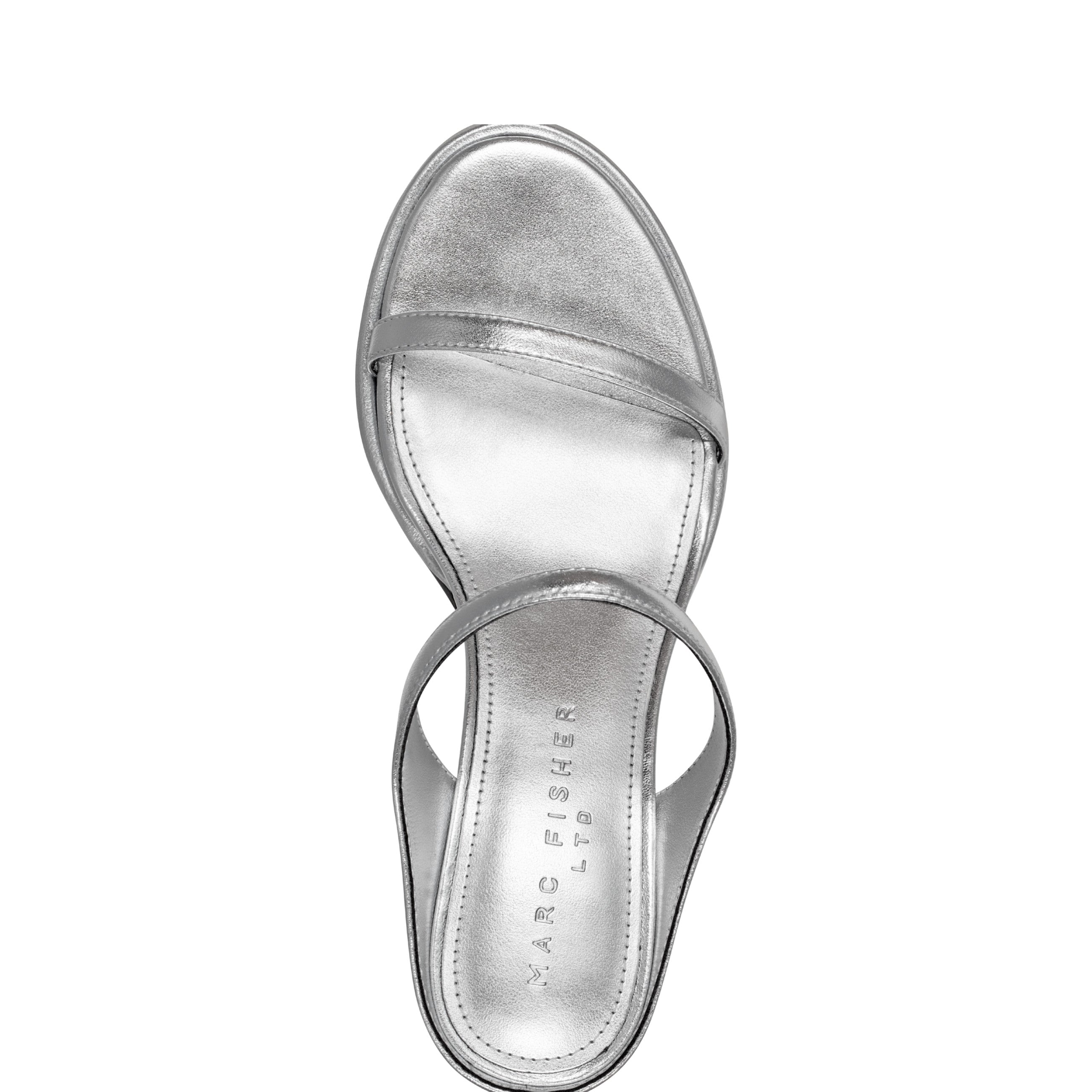 Marc Fisher Alonde Heeled Slide Sandal | Silver