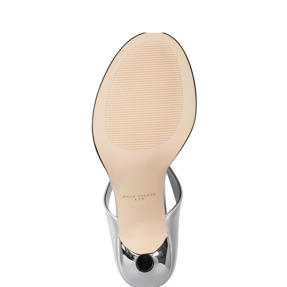 Marc Fisher Alonde Heeled Slide Sandal | Silver