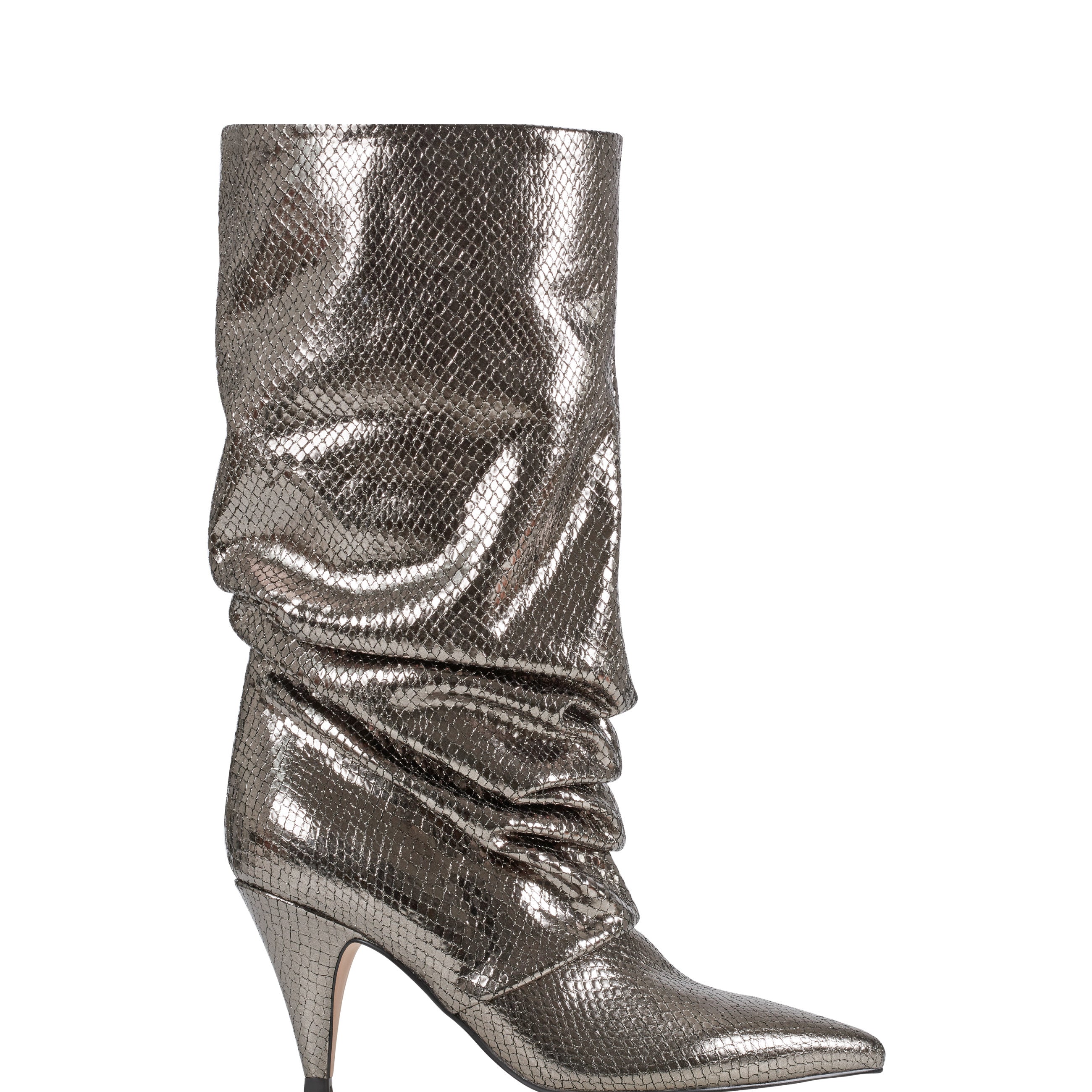 Marc Fisher Paityn Scrunch Dress Boot | Pewter Leather