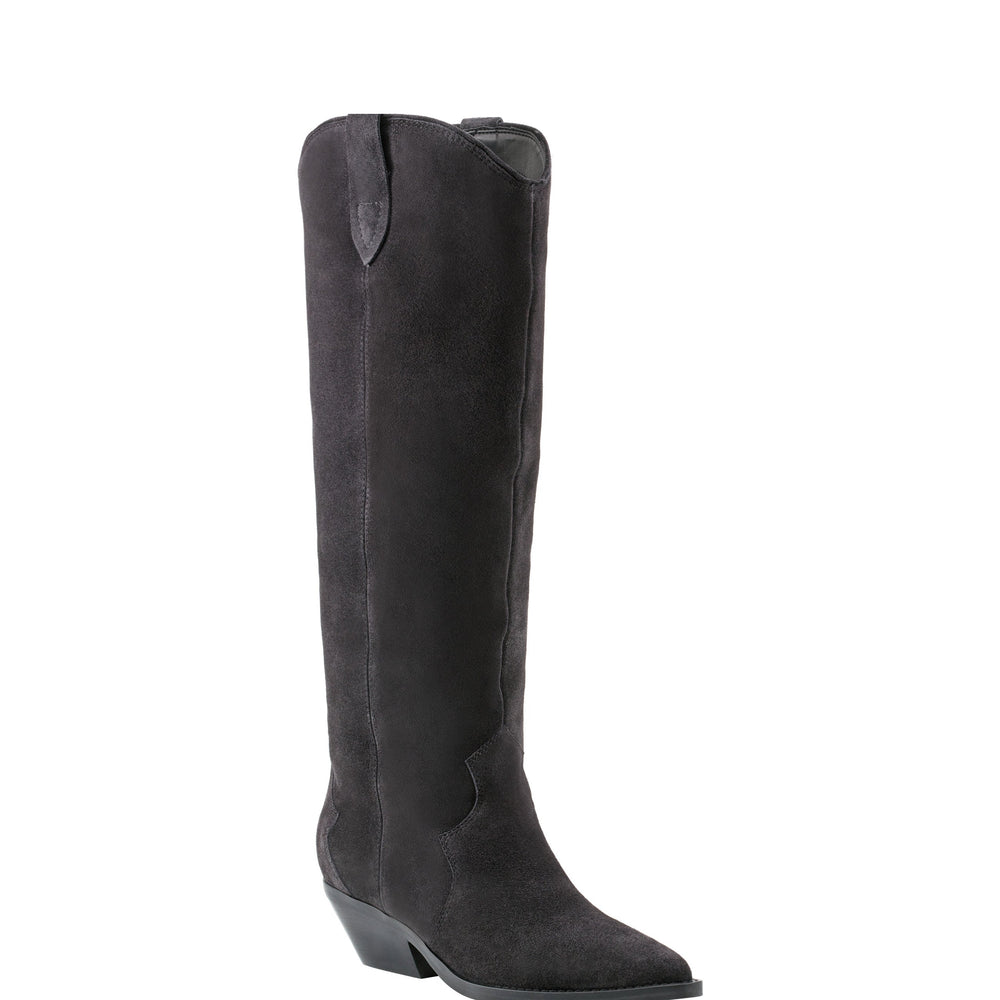 Marc Fisher Ander Western Boot | Dark Blue Suede