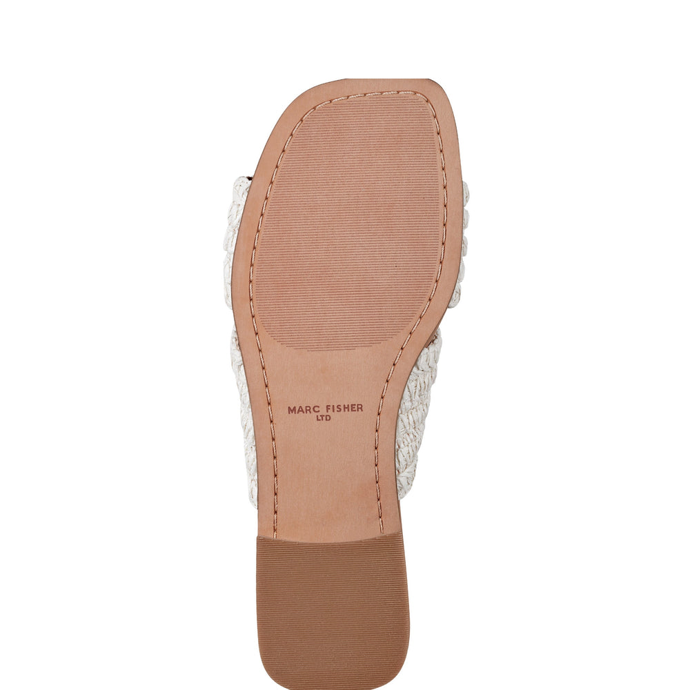 Marc Fisher Narda Flat Sandal | White