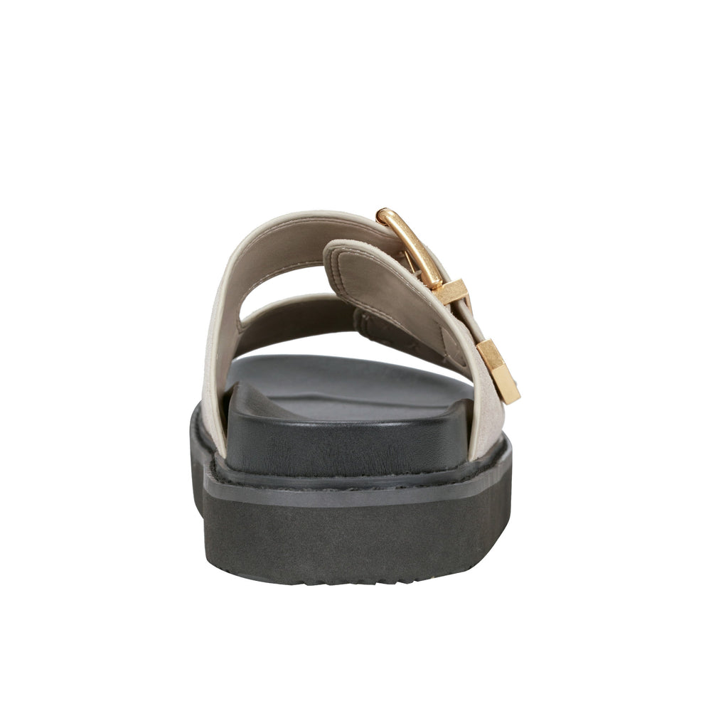 Marc Fisher Amirra Buckle Slide Sandal | Taupe Suede