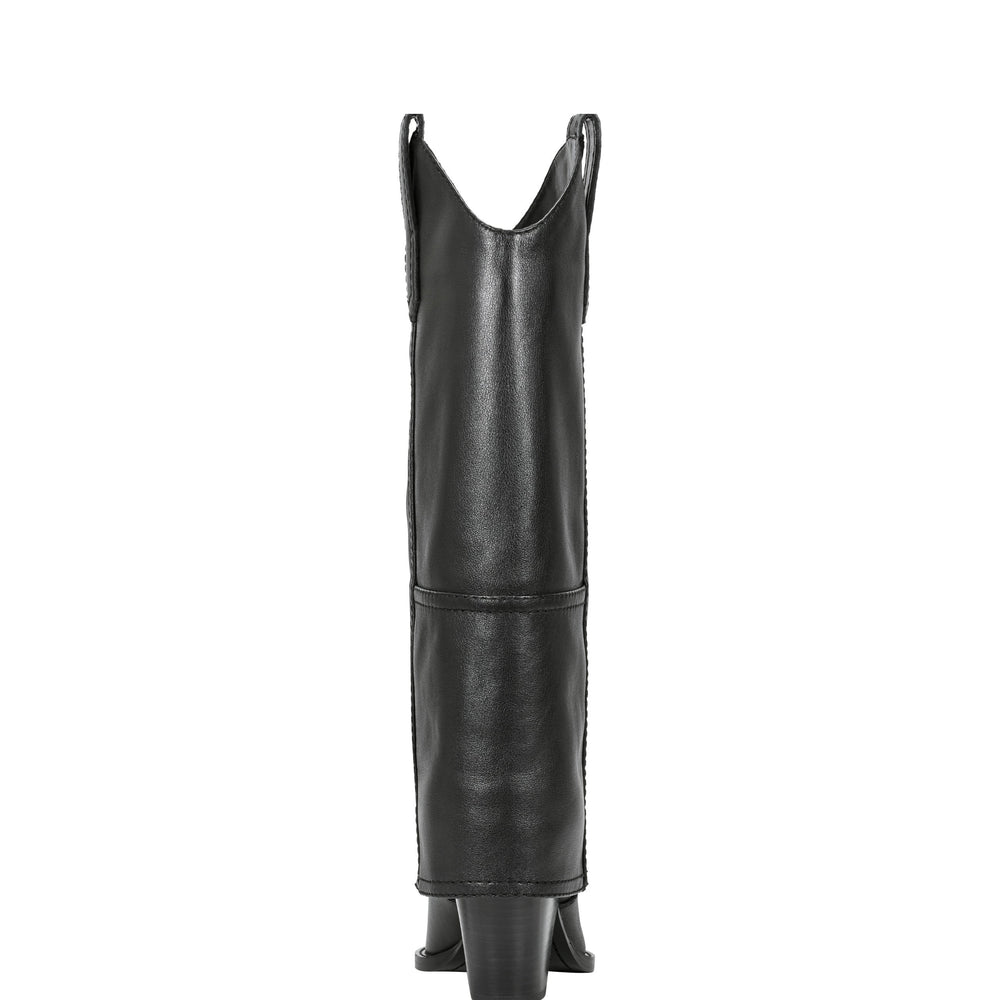 Marc Fisher Harlo Foldover Western Boot | Black Leather