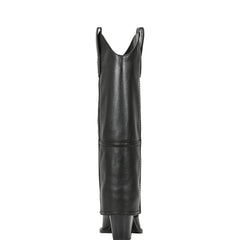 Marc Fisher Harlo Foldover Western Boot | Black Leather