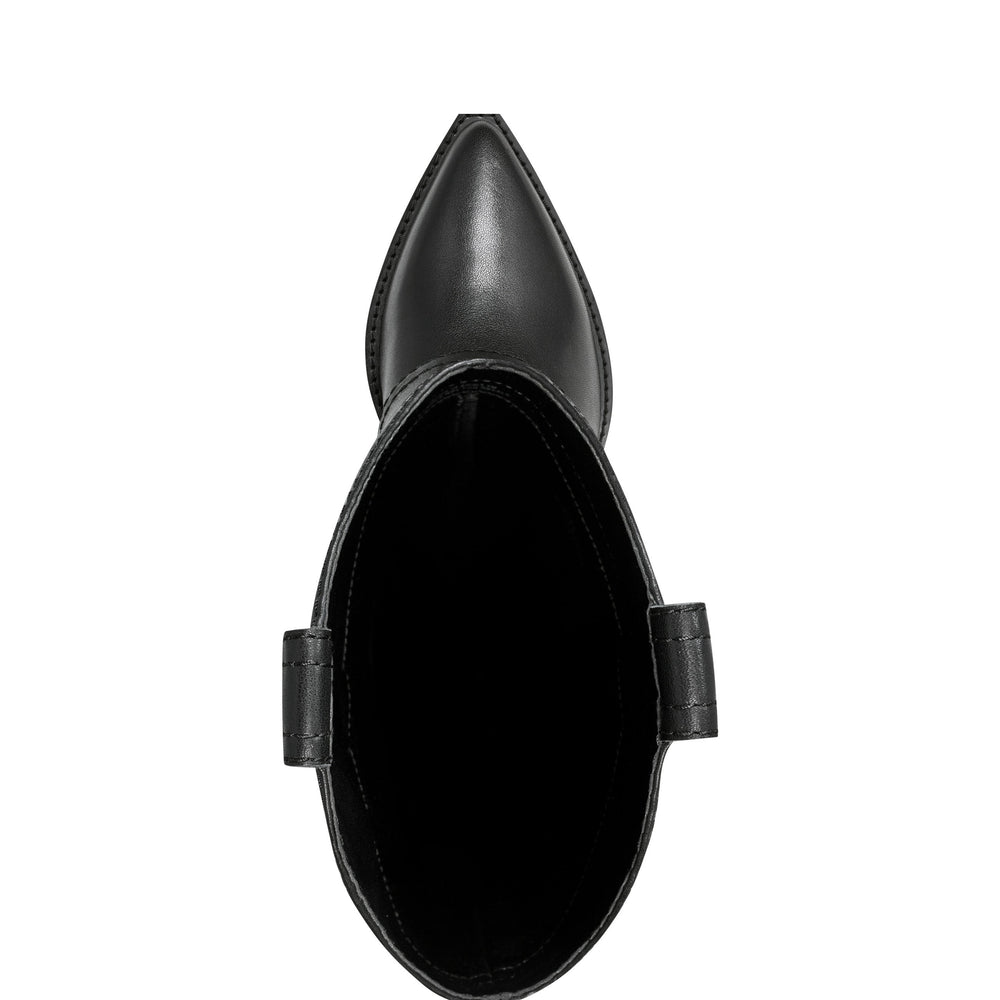 Marc Fisher Harlo Foldover Western Boot | Black Leather