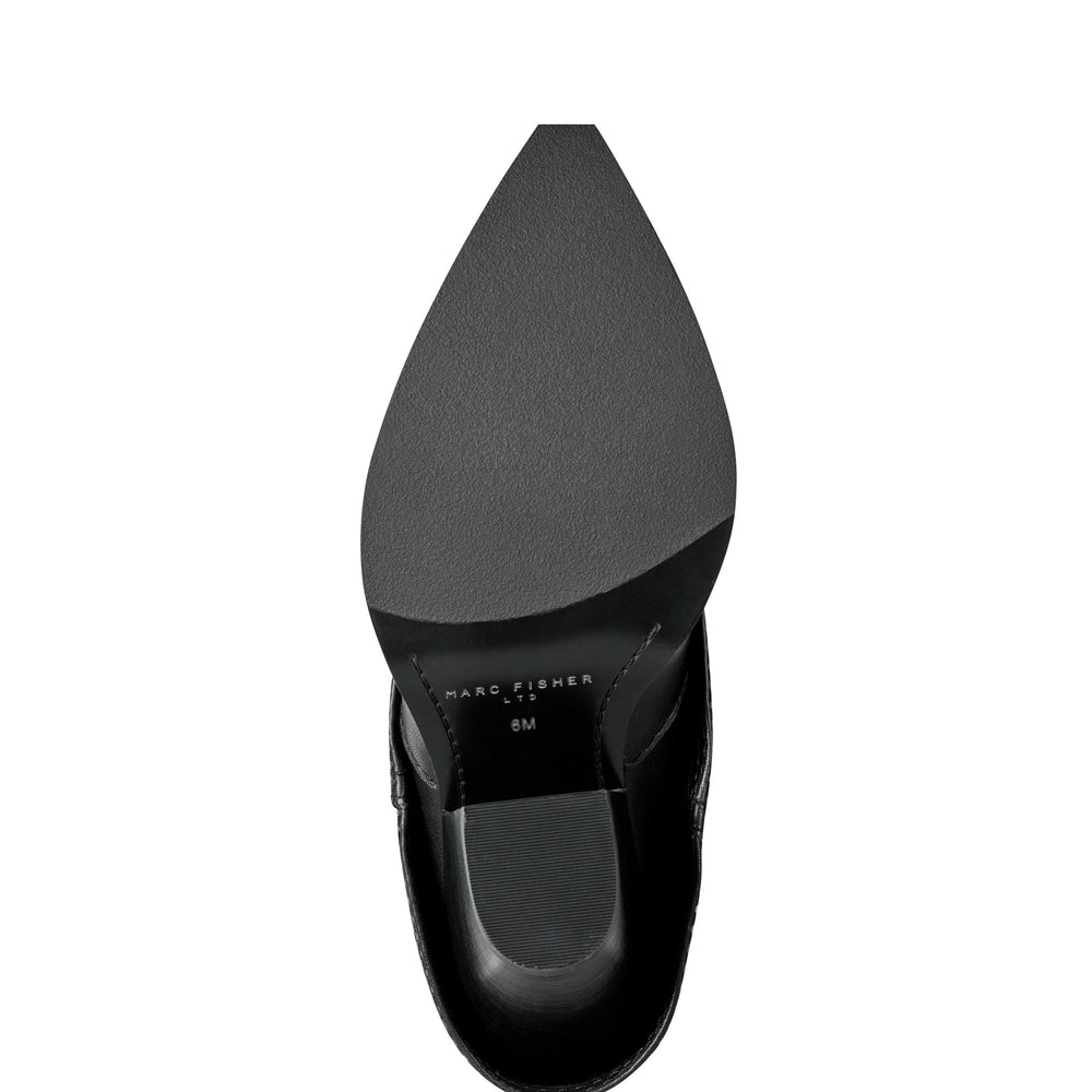 Marc Fisher Harlo Foldover Western Boot | Black Leather