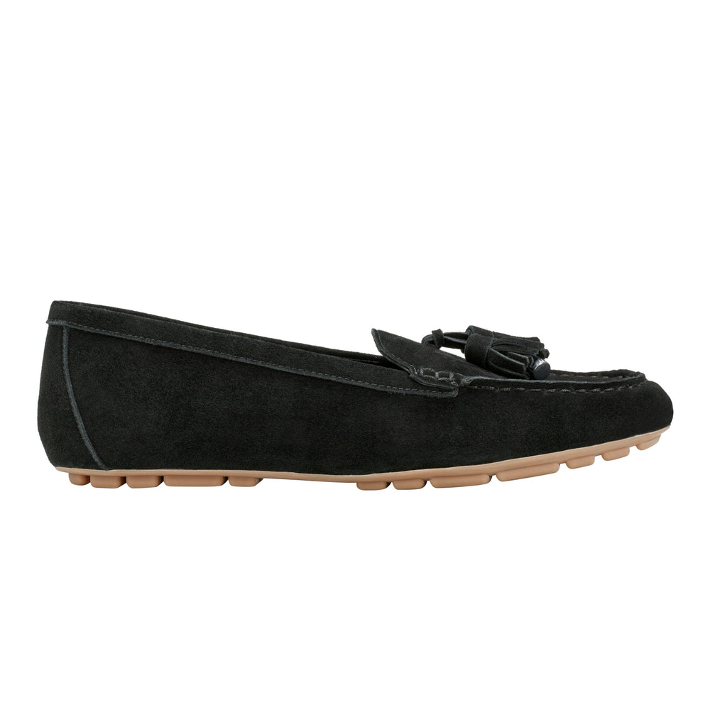 Marc Fisher Layney Casual Tassle Loafer | Black Suede