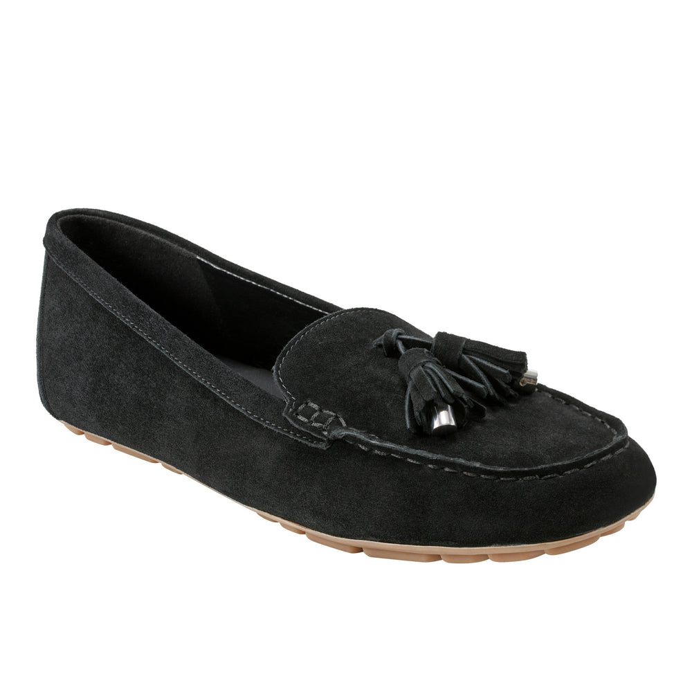 Marc Fisher Layney Casual Tassle Loafer | Black Suede