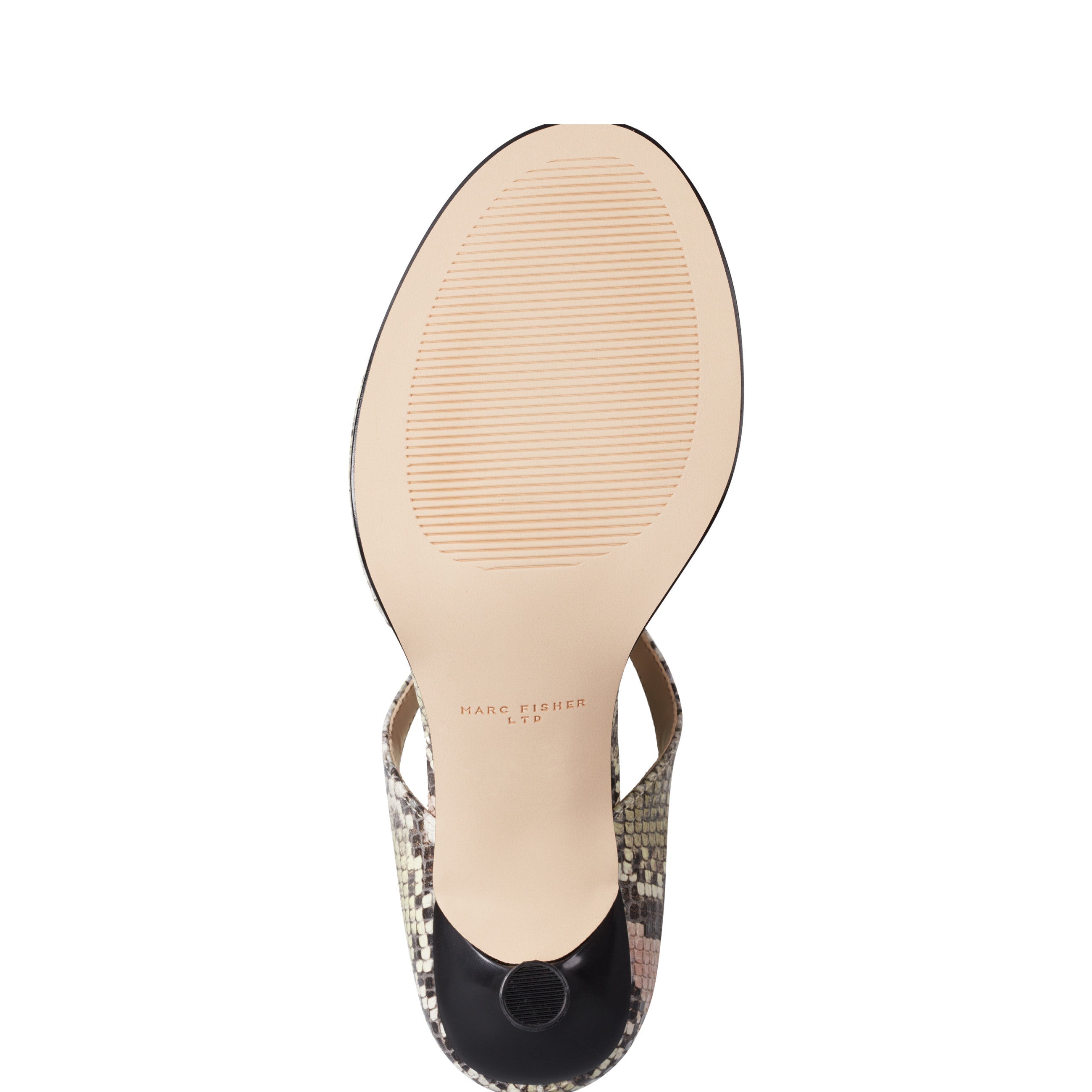 Marc Fisher Alonde Heeled Slide Sandal | Natural Snake