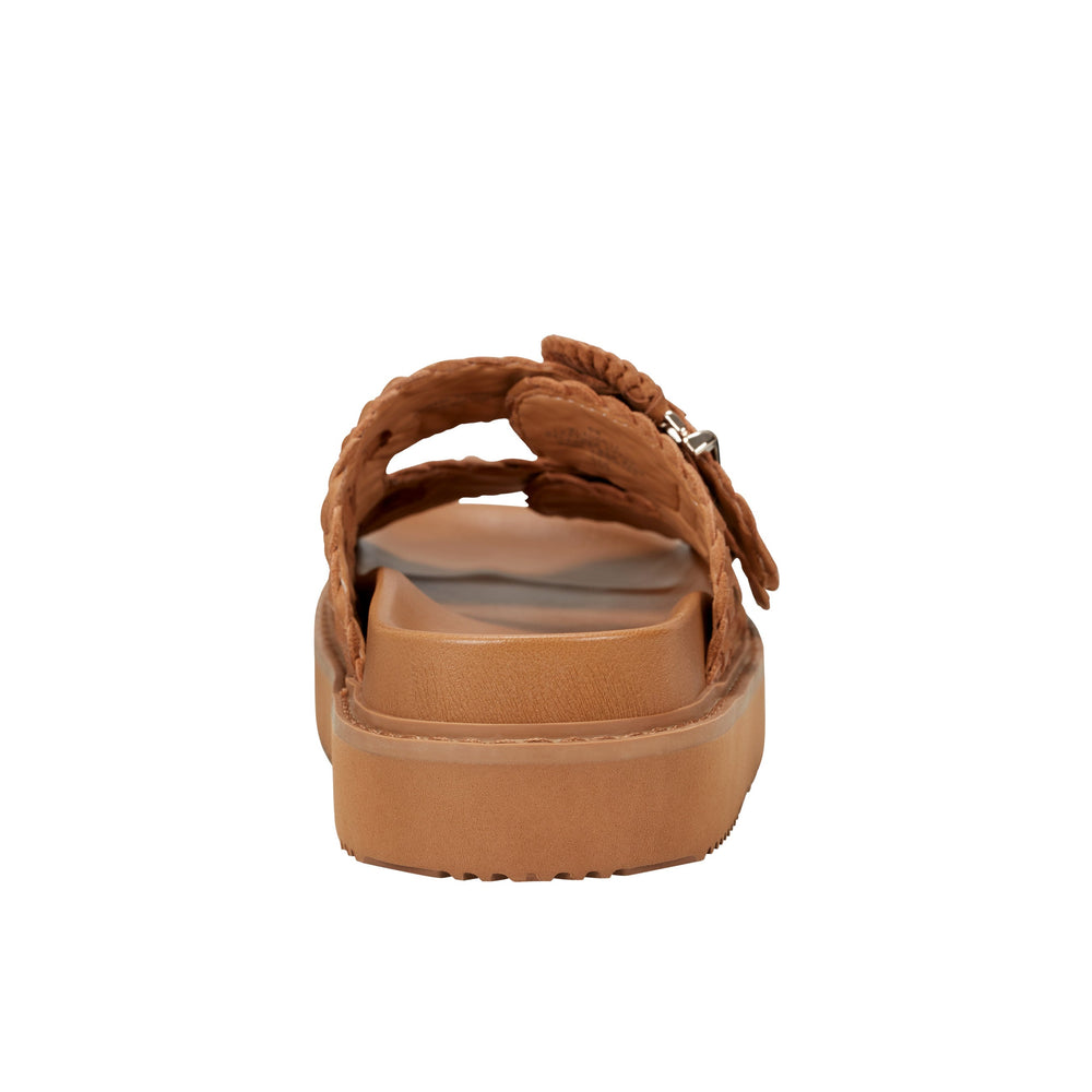Marc Fisher Auggie Woven Footbed Sandal | Natural Leather