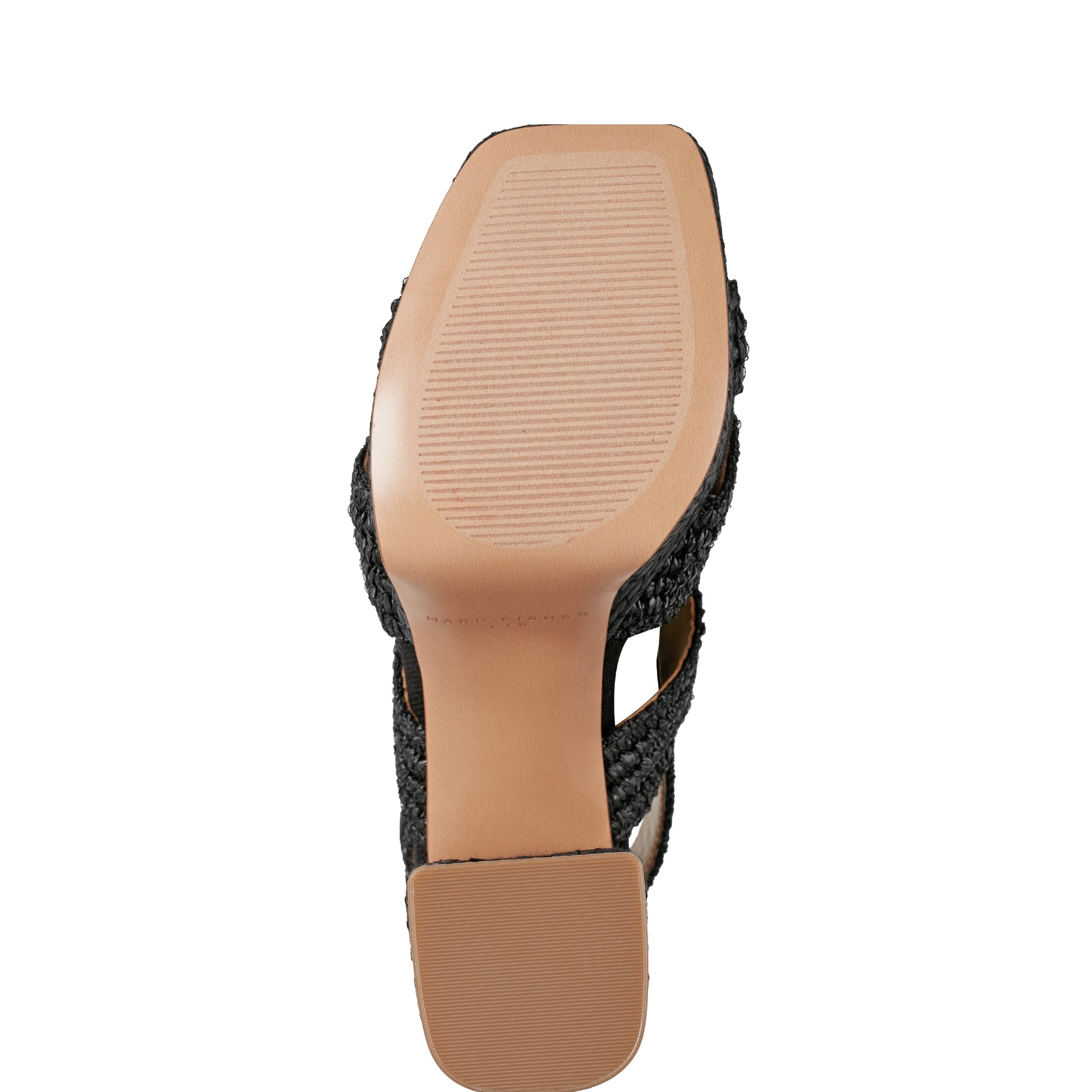 Marc Fisher Caddy Platform Sandal | Black Raffia