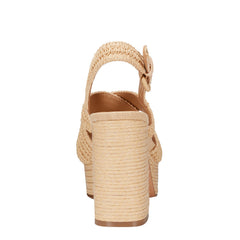 Marc Fisher Caddy Platform Sandal | Natural Raffia