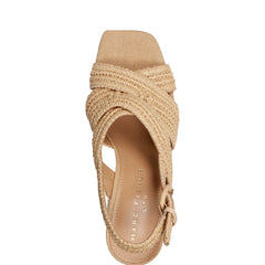 Marc Fisher Caddy Platform Sandal | Natural Raffia