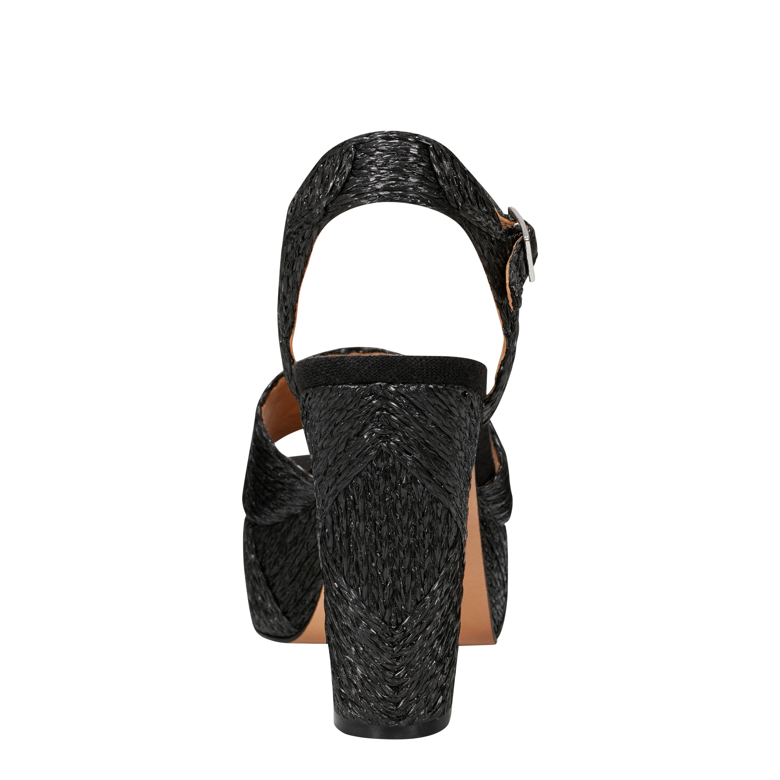 Marc Fisher Calyn Platform Sandal | Black Raffia