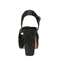 Marc Fisher Calyn Platform Sandal | Black Raffia