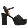 Marc Fisher Calyn Platform Sandal | Black Raffia