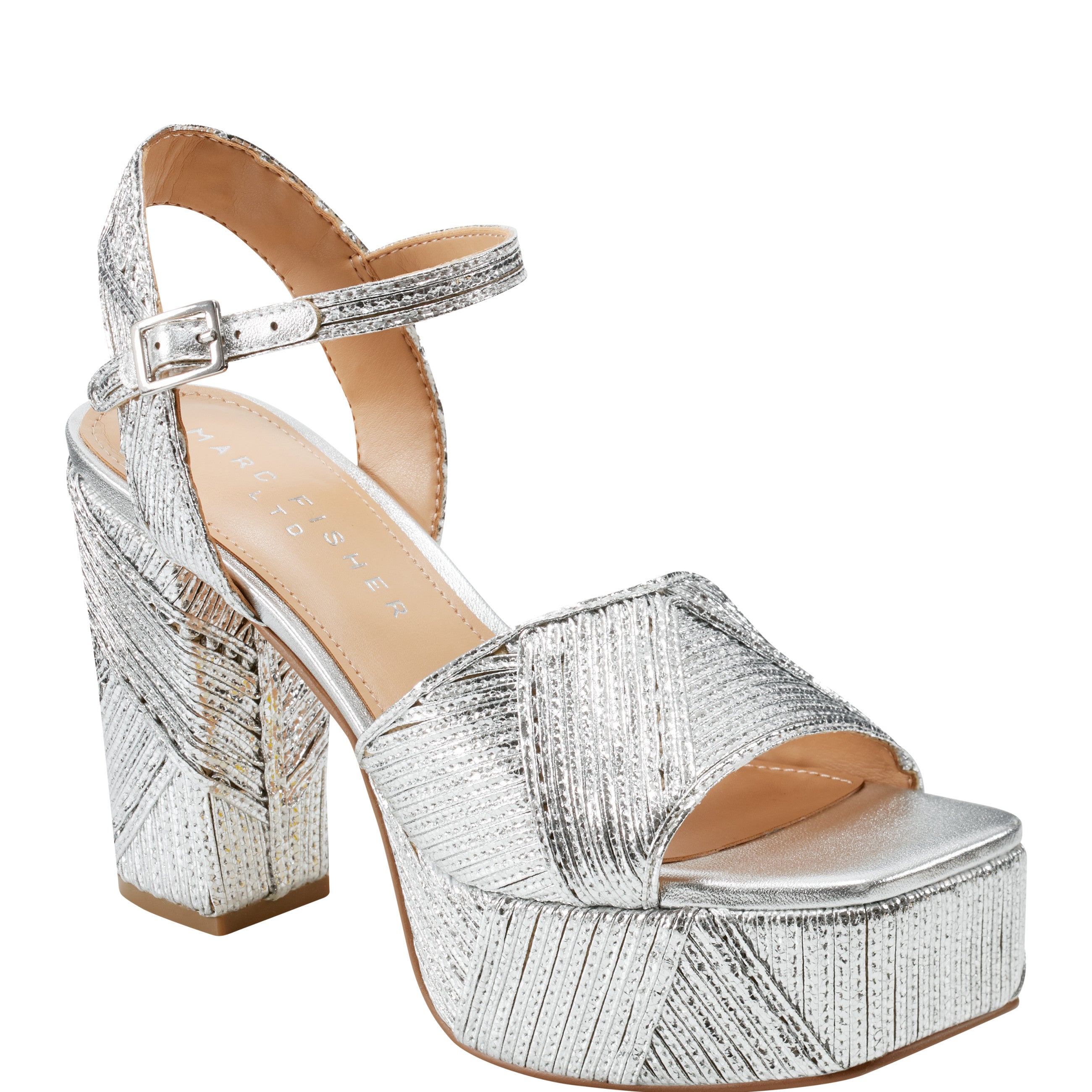 Marc Fisher Calyn Platform Sandal | Silver