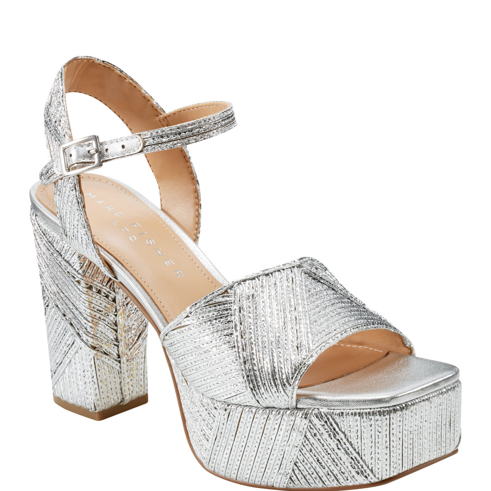 Marc Fisher Calyn Platform Sandal | Silver