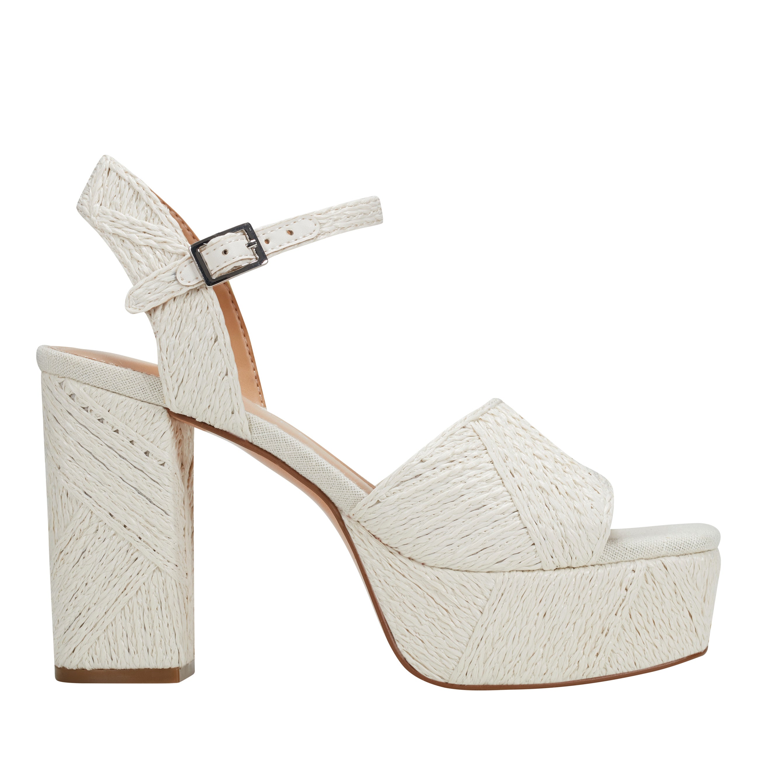 Marc Fisher Calyn Platform Sandal | White Raffia