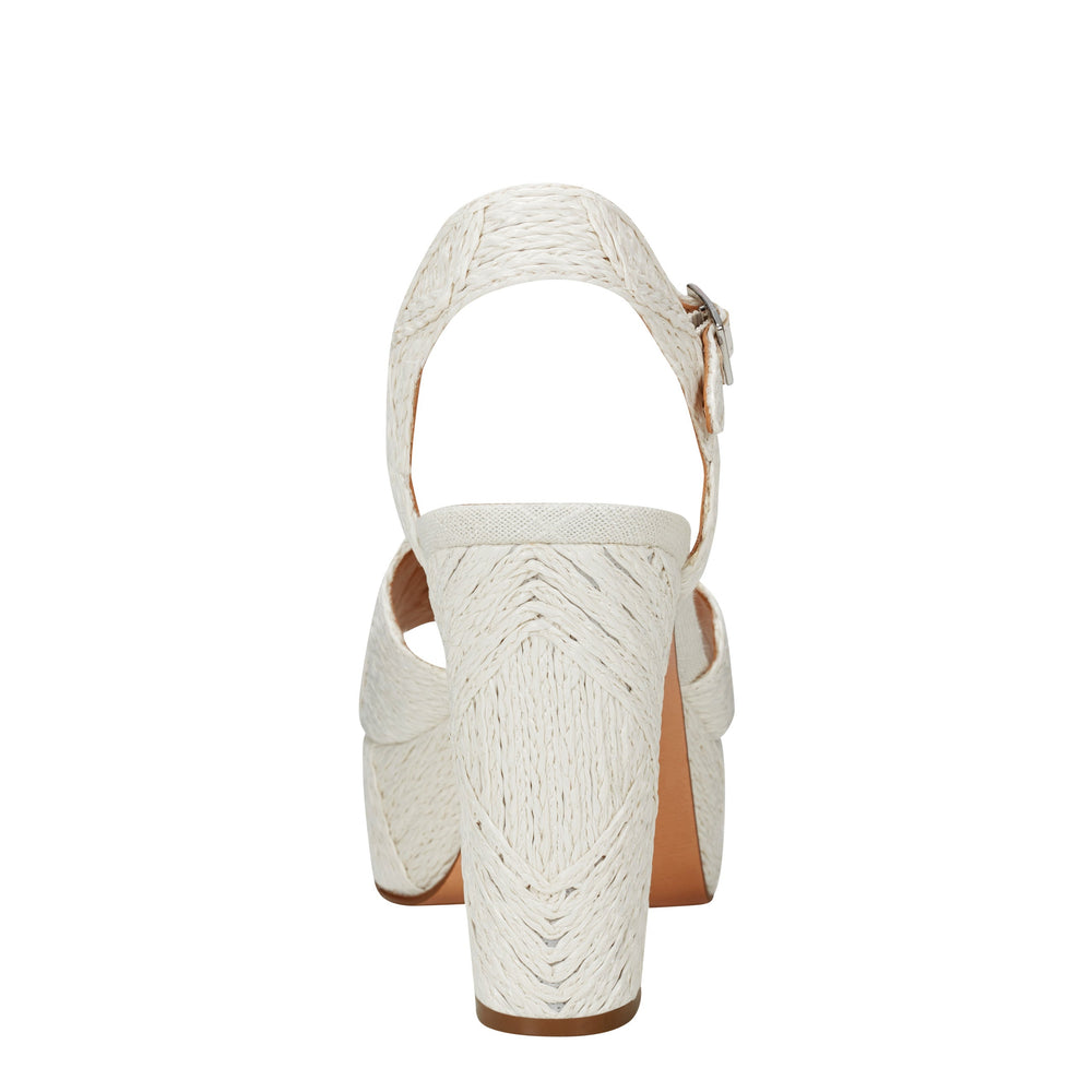 Marc Fisher Calyn Platform Sandal | White Raffia