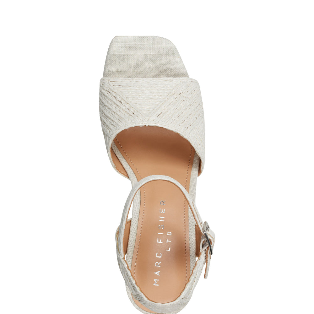 Marc Fisher Calyn Platform Sandal | White Raffia