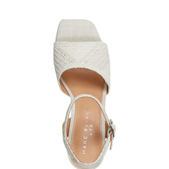 Marc Fisher Calyn Platform Sandal | White Raffia