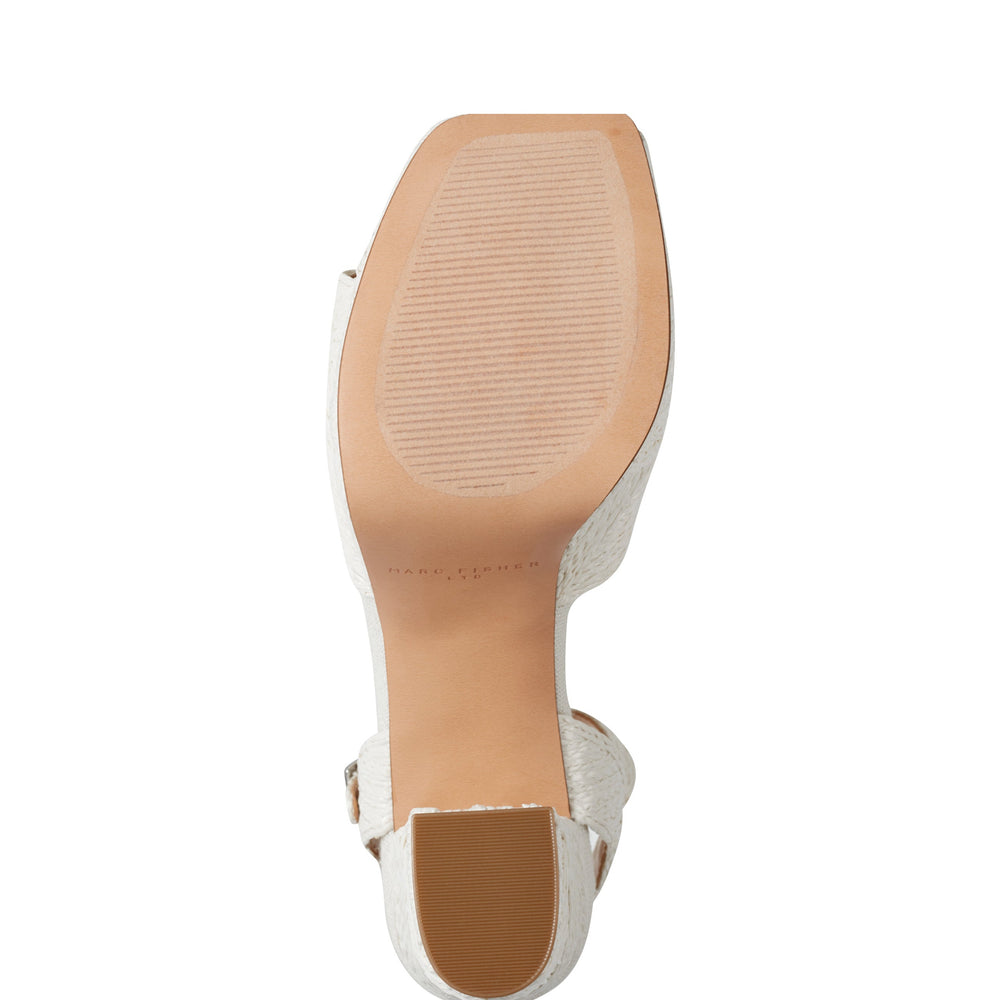 Marc Fisher Calyn Platform Sandal | White Raffia