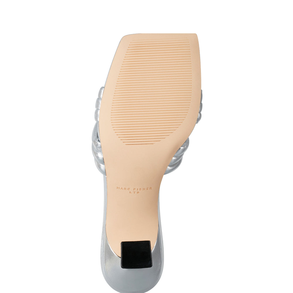 Marc Fisher Dru Knotted Slide Sandal | Silver