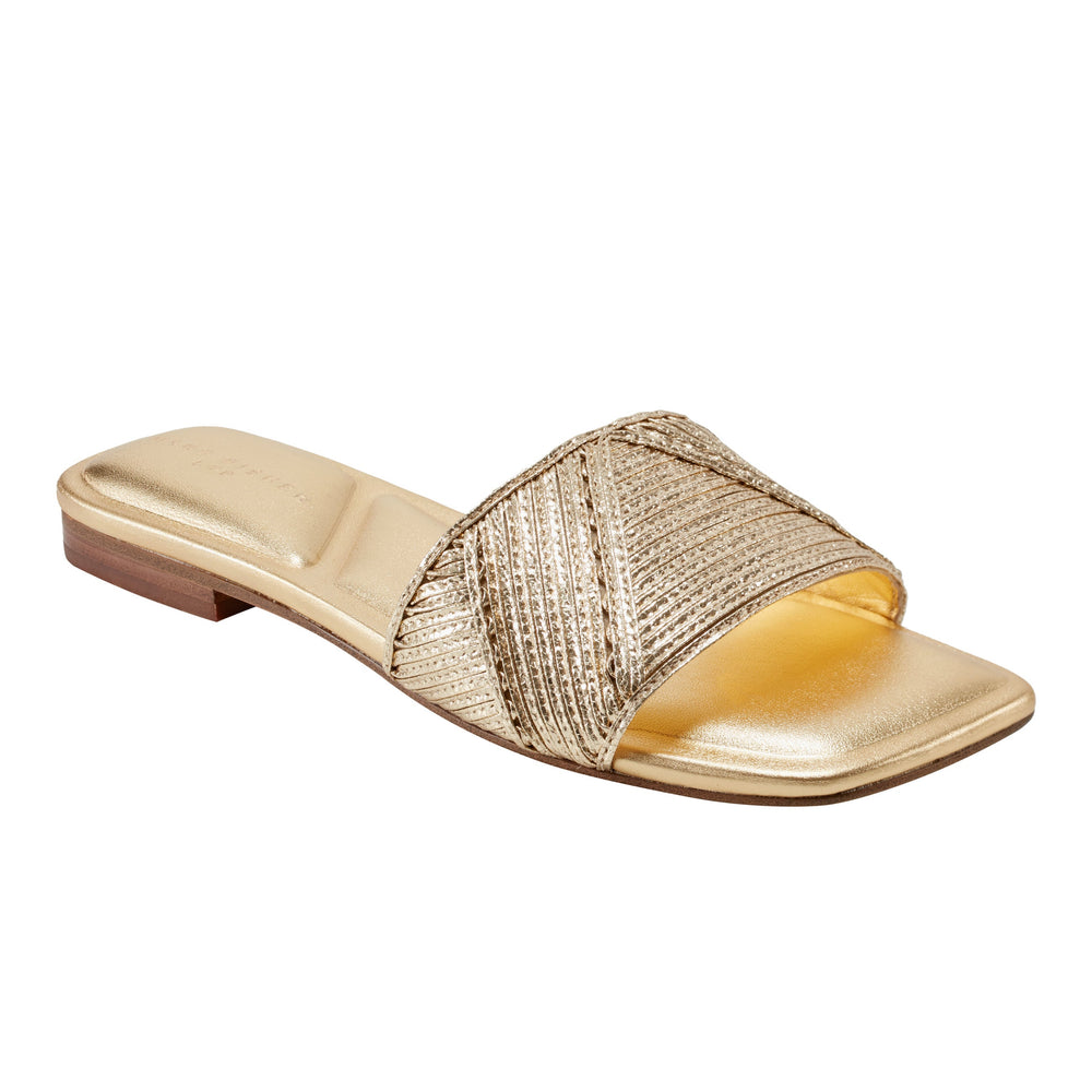 Marc Fisher Murphy Flat Sandal | Gold