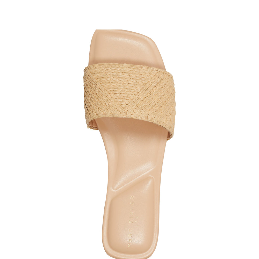 Marc Fisher Murphy Flat Sandal | Natural Raffia