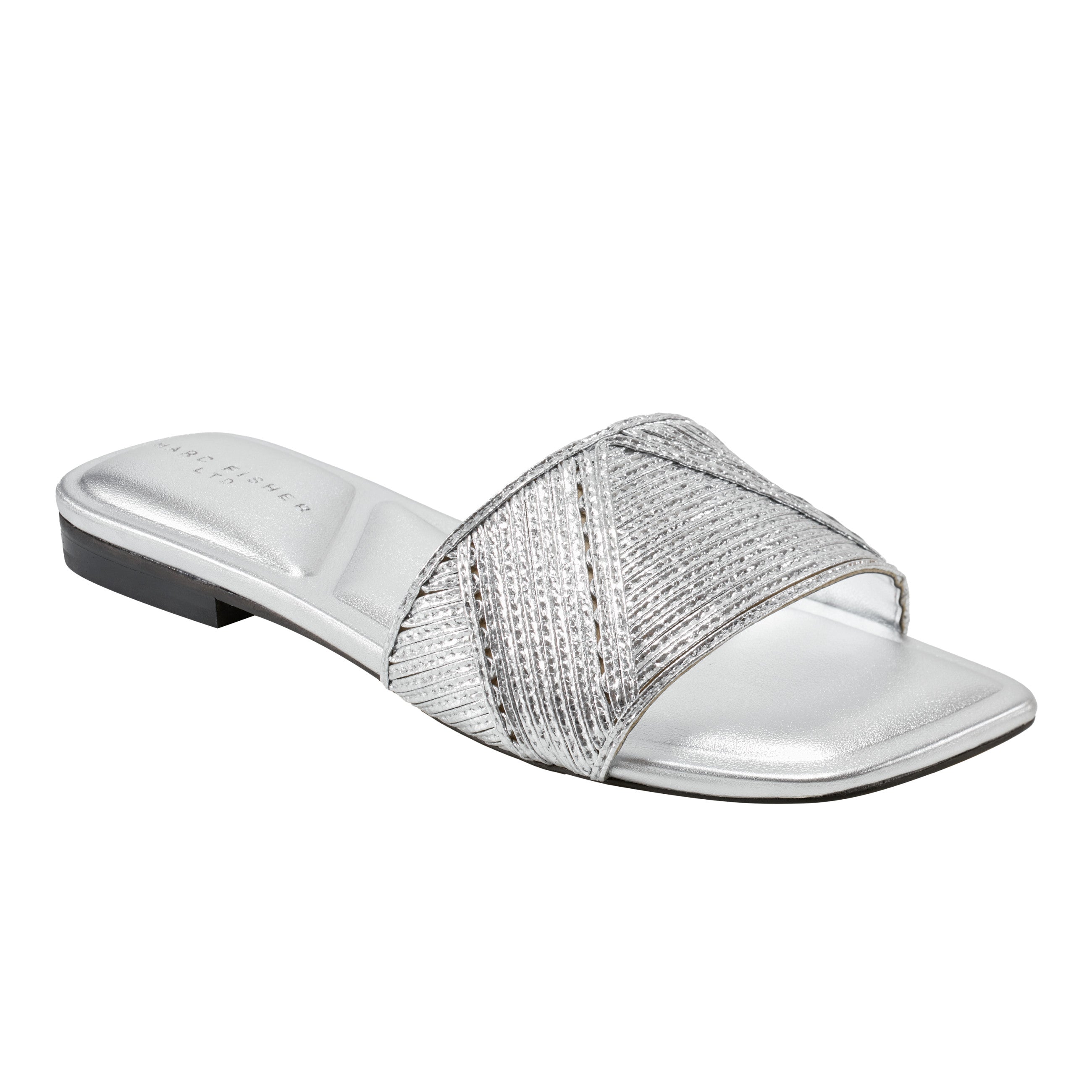 Marc Fisher Murphy Flat Sandal | Silver