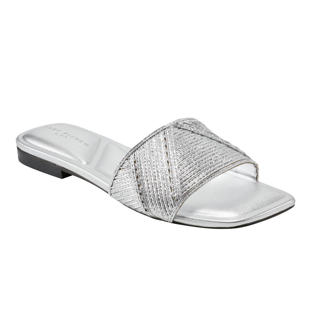 Marc Fisher Murphy Flat Sandal | Silver