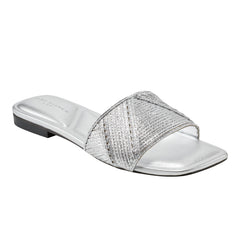 Marc Fisher Murphy Flat Sandal | Silver