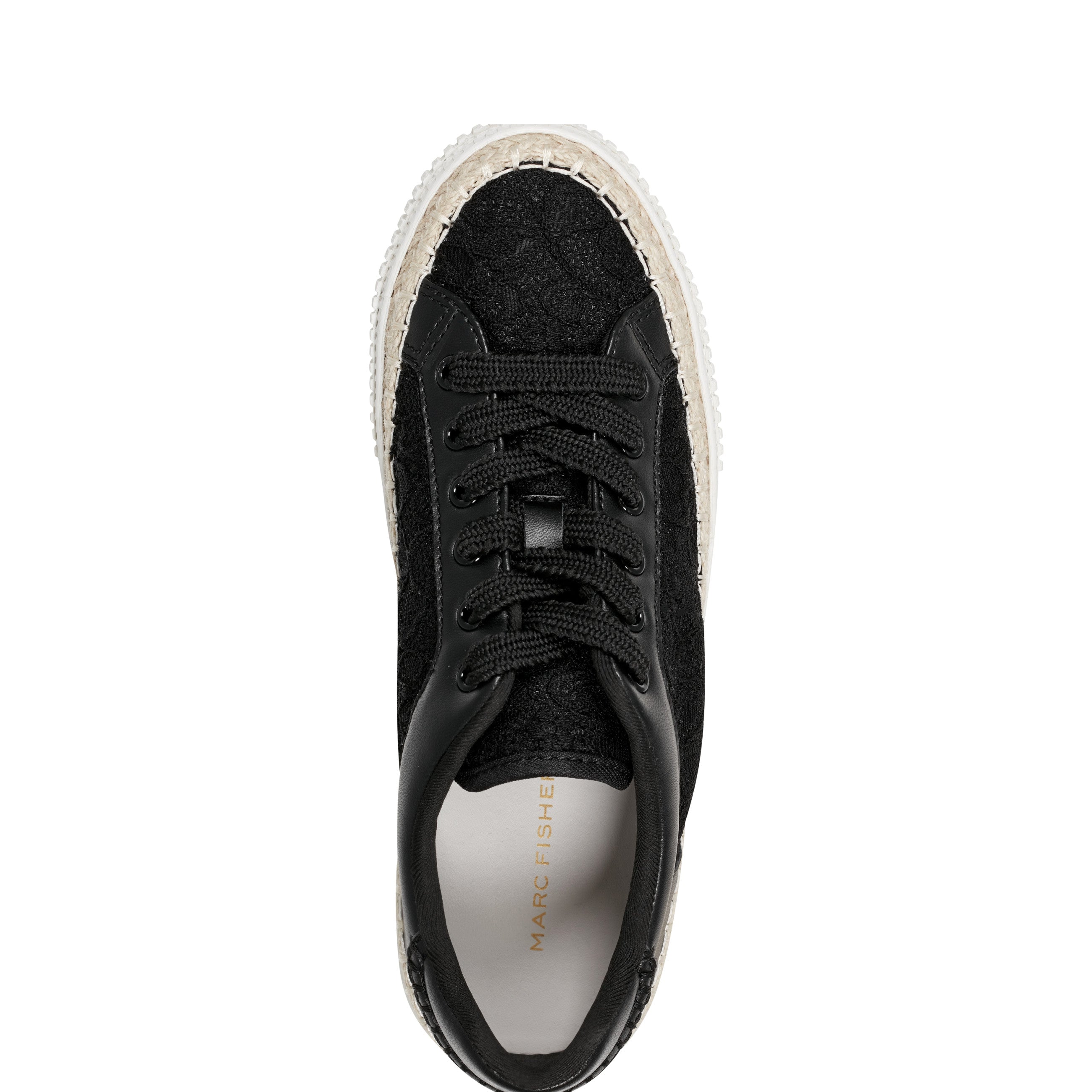 Marc Fisher Spryng Platform Laceup Sneaker | Black/Lace