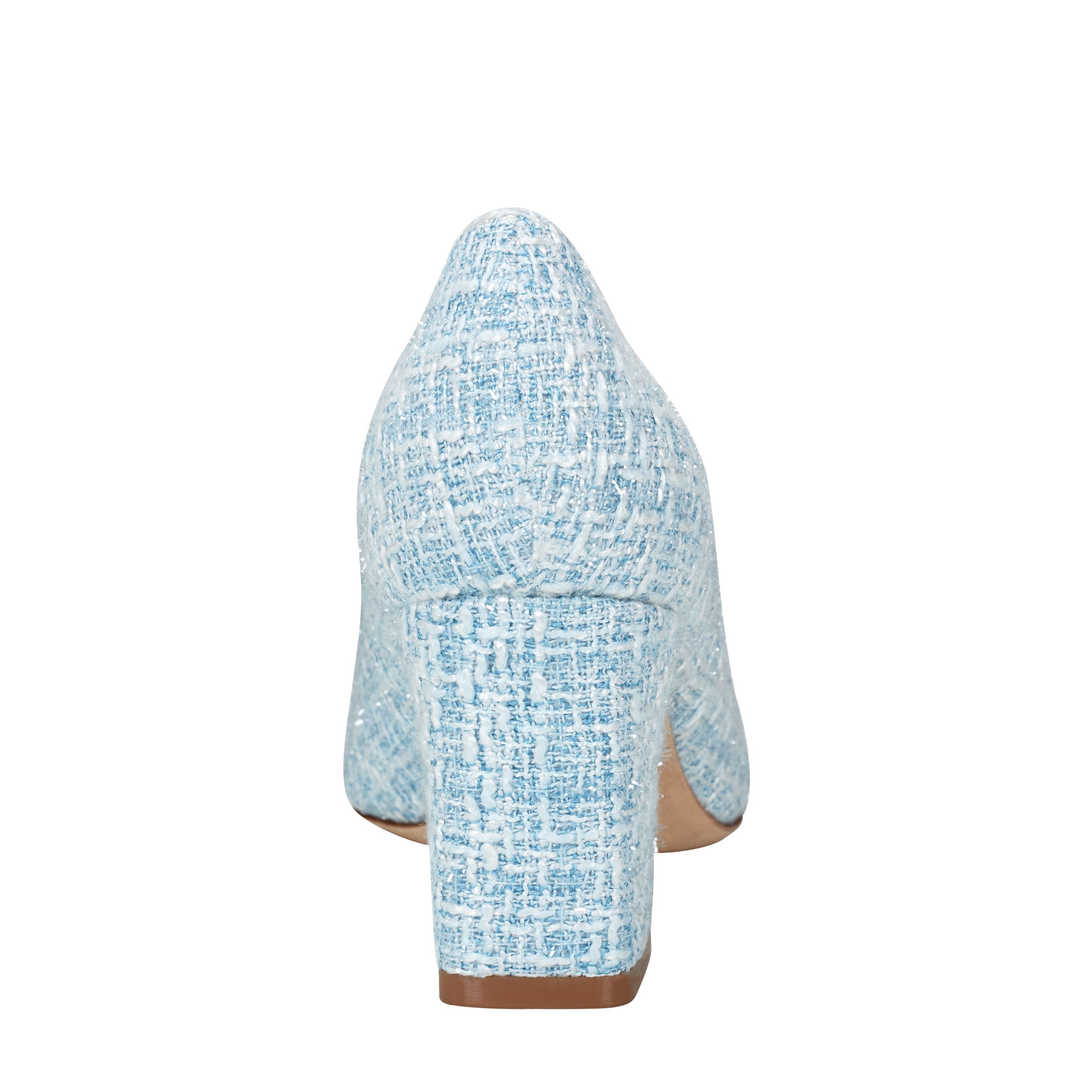Marc Fisher Zala Block Heel Pointy Toe Pump | Blue Boucle