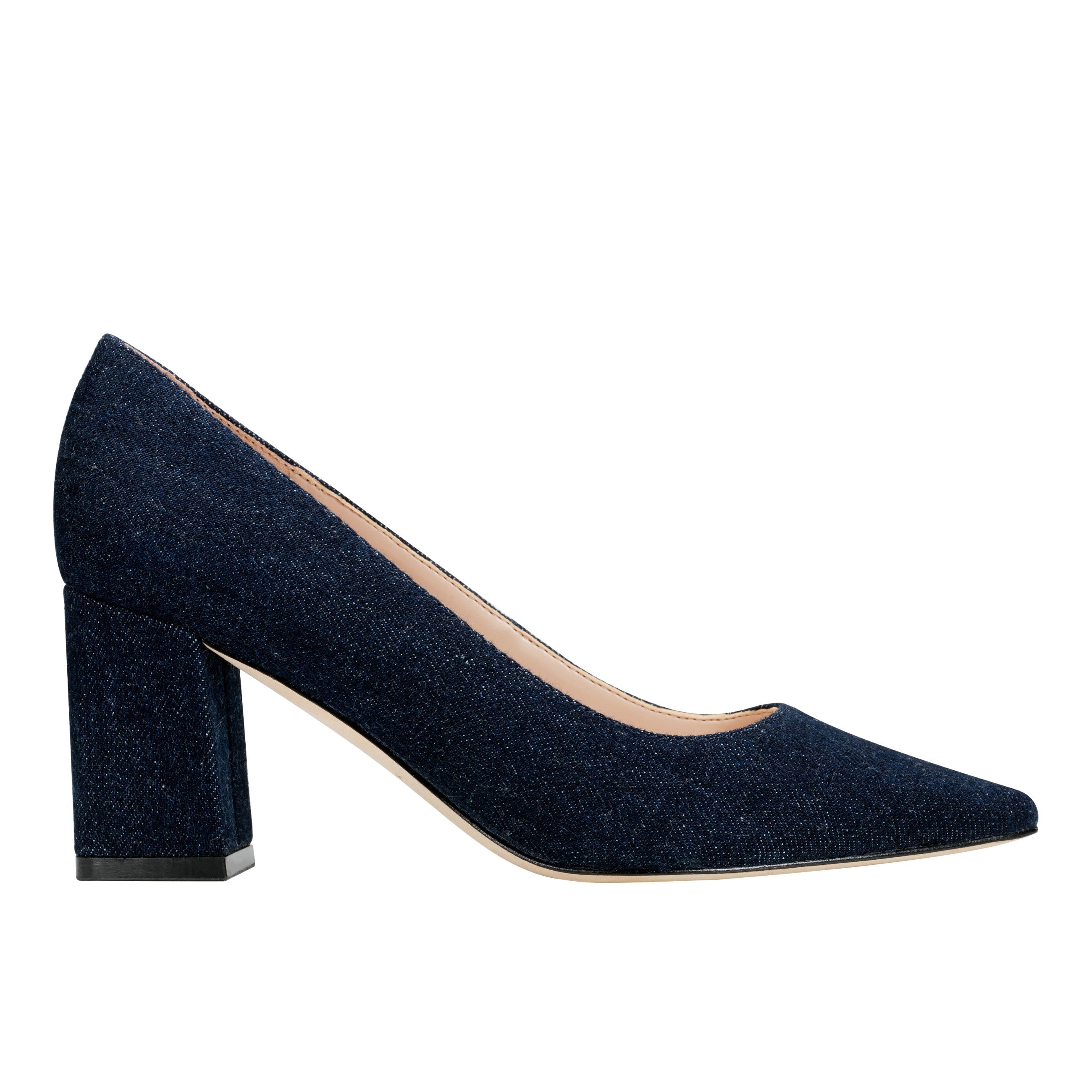 Marc Fisher Zala Block Heel Pointy Toe Pump | Dark Denim