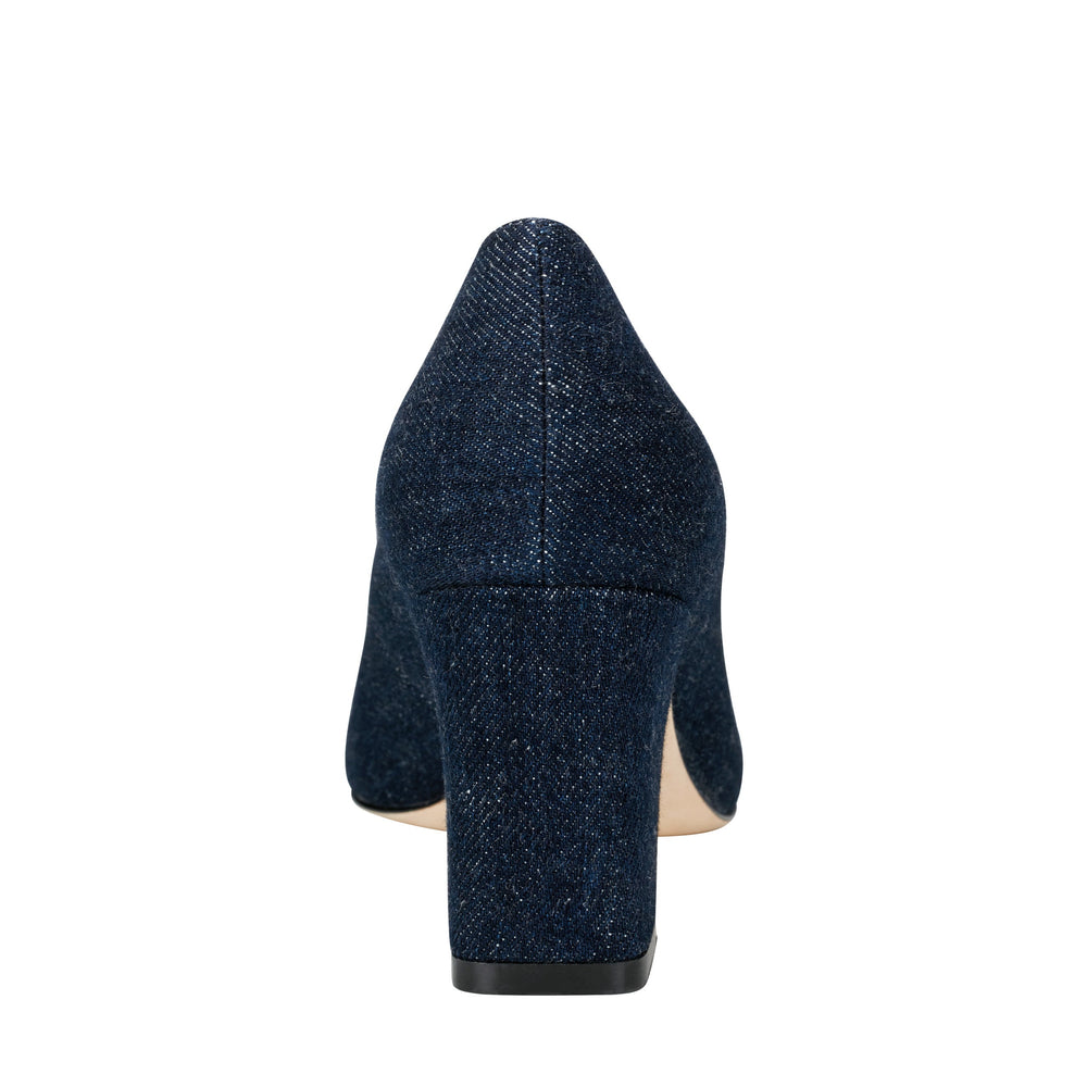 Marc Fisher Zala Block Heel Pointy Toe Pump | Dark Denim