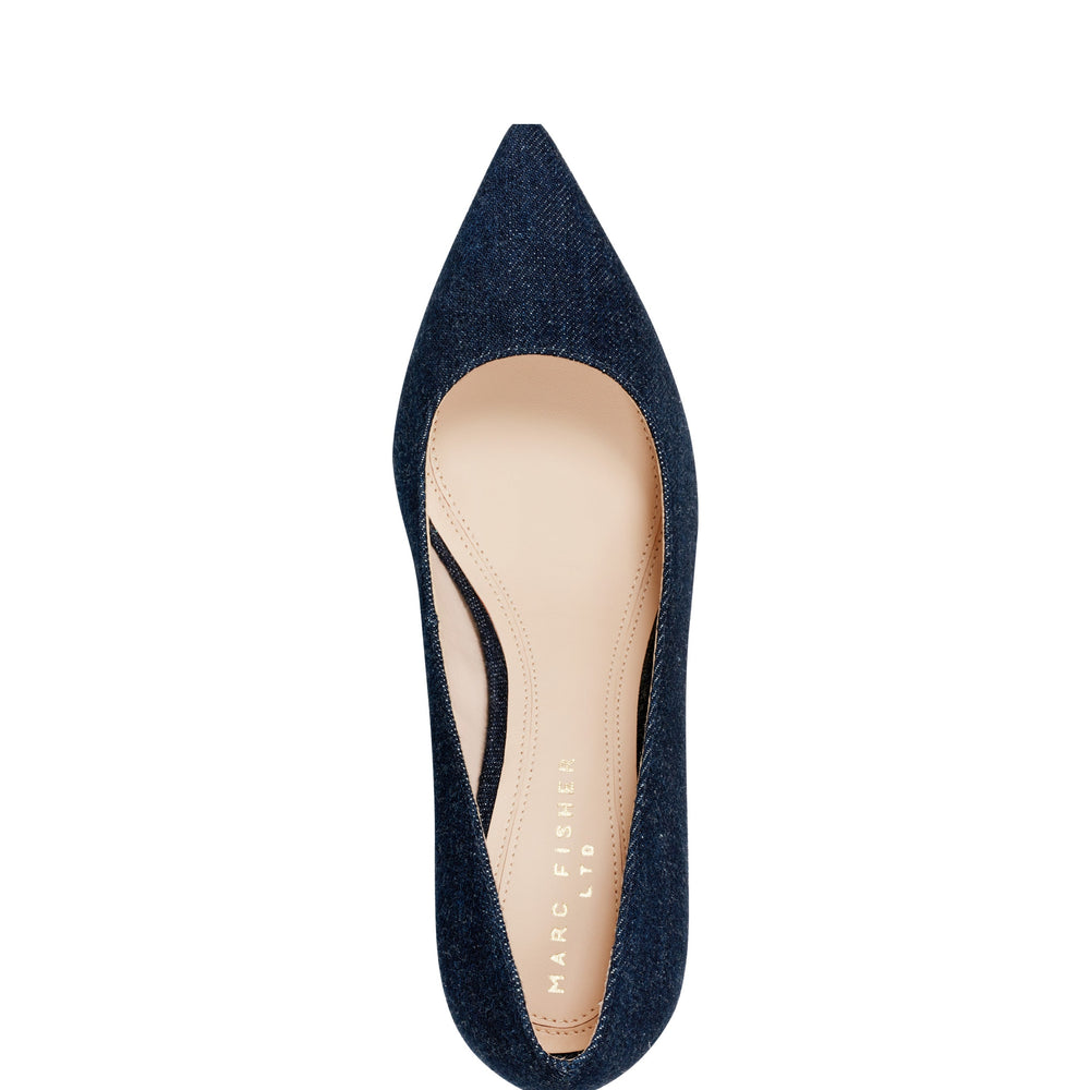 Marc Fisher Zala Block Heel Pointy Toe Pump | Dark Denim