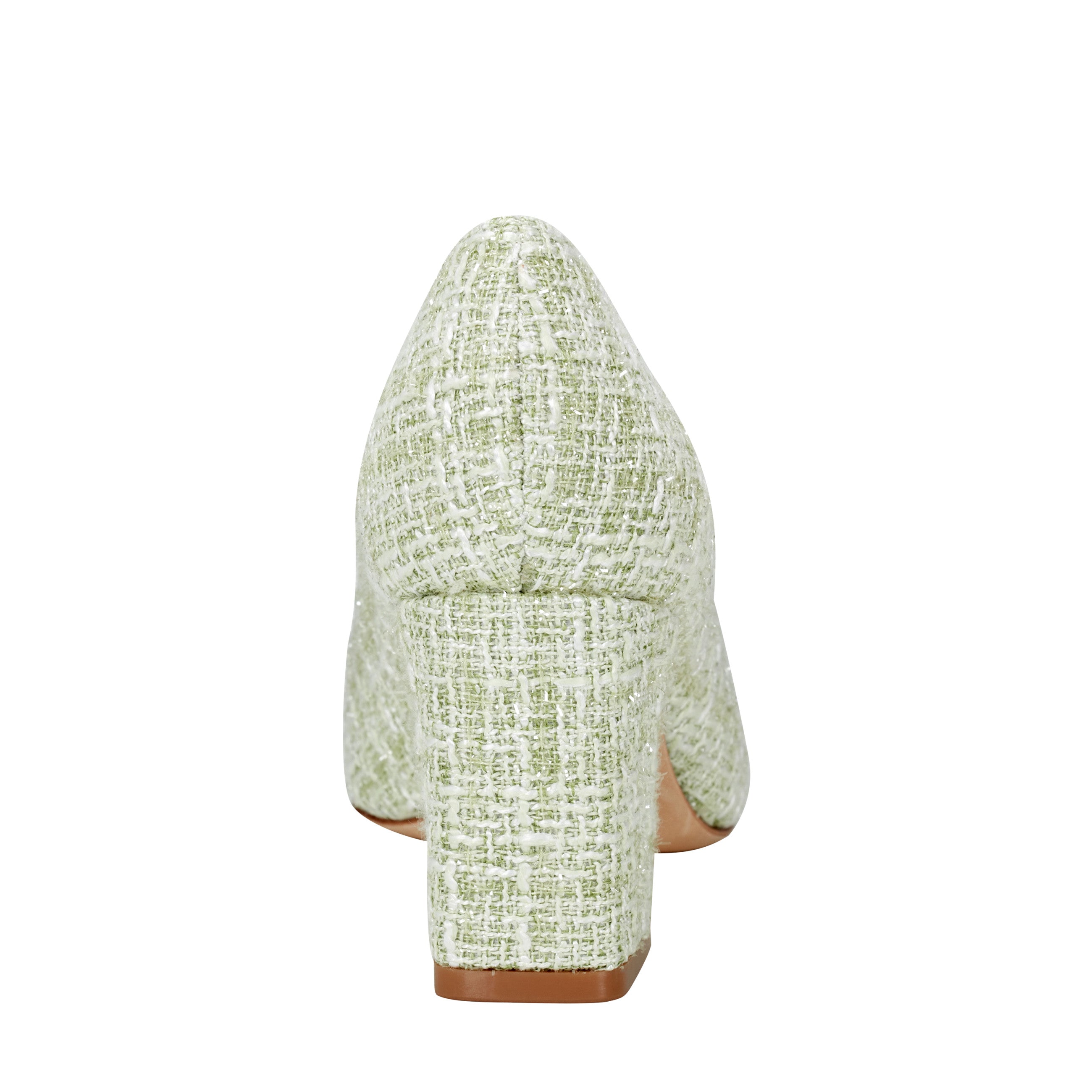 Marc Fisher Zala Block Heel Pointy Toe Pump | Green Boucle