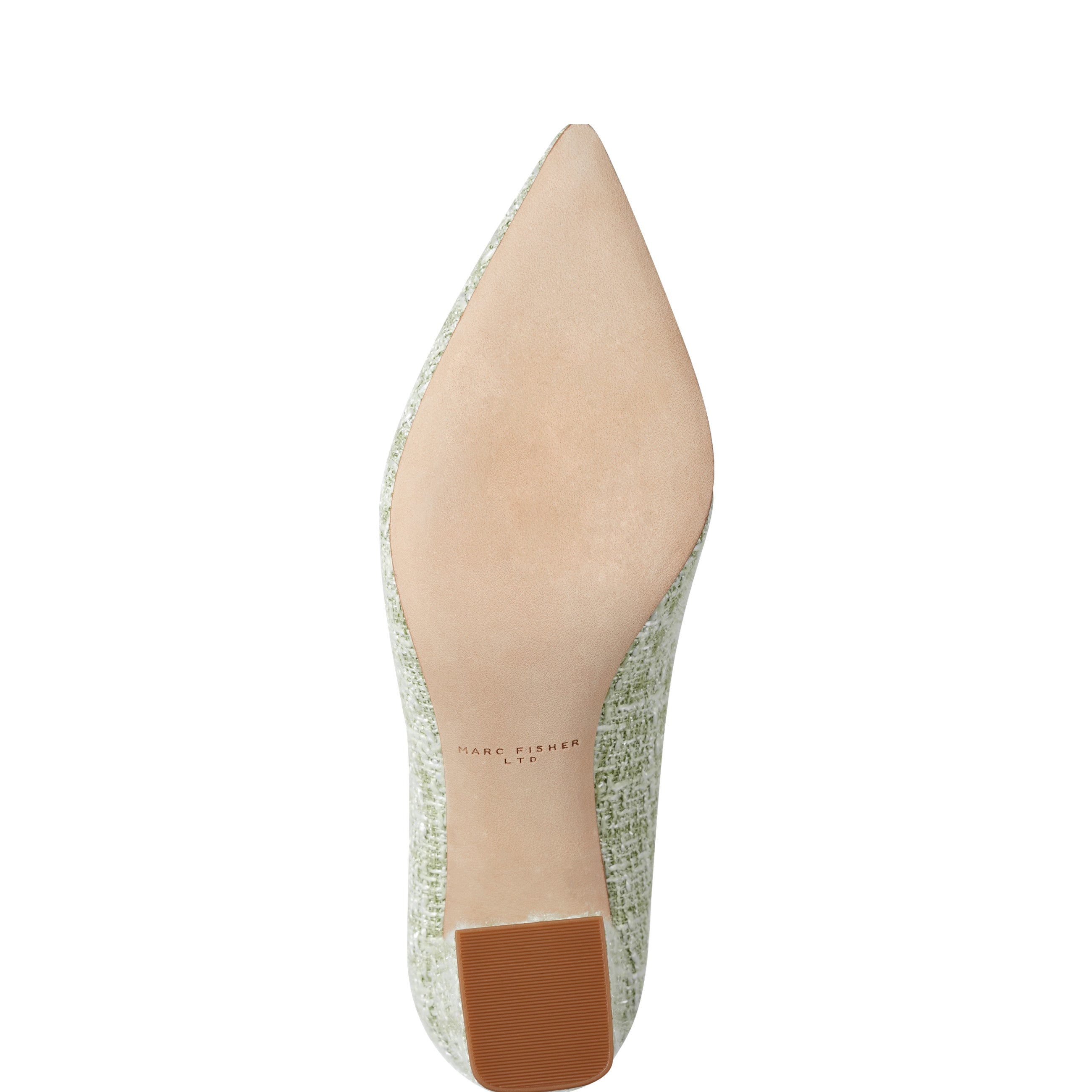 Marc Fisher Zala Block Heel Pointy Toe Pump | Green Boucle