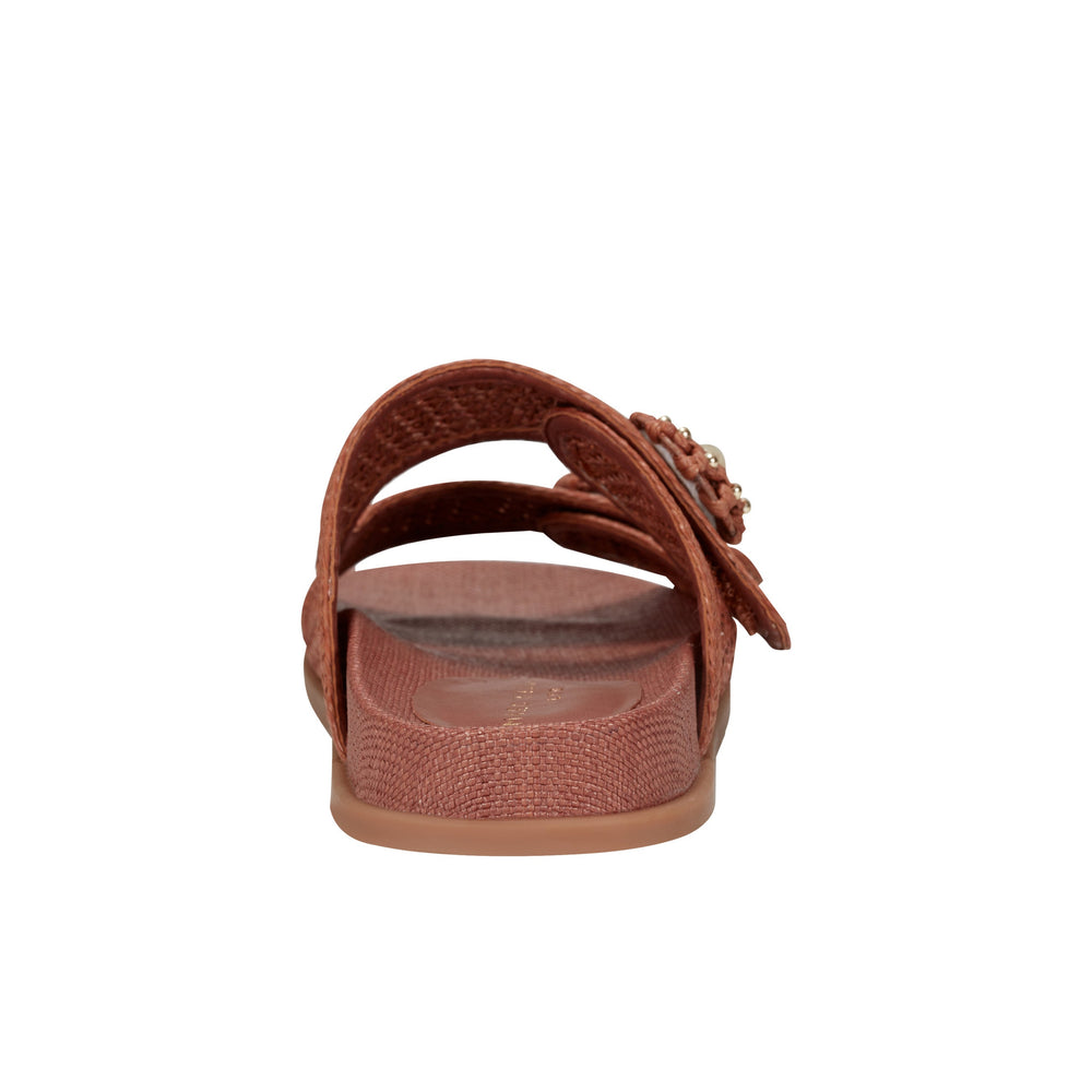 Marc Fisher Valena Woven Footbed Sandal | Brown Raffia