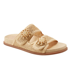 Marc Fisher Valena Woven Footbed Sandal | Natural Raffia