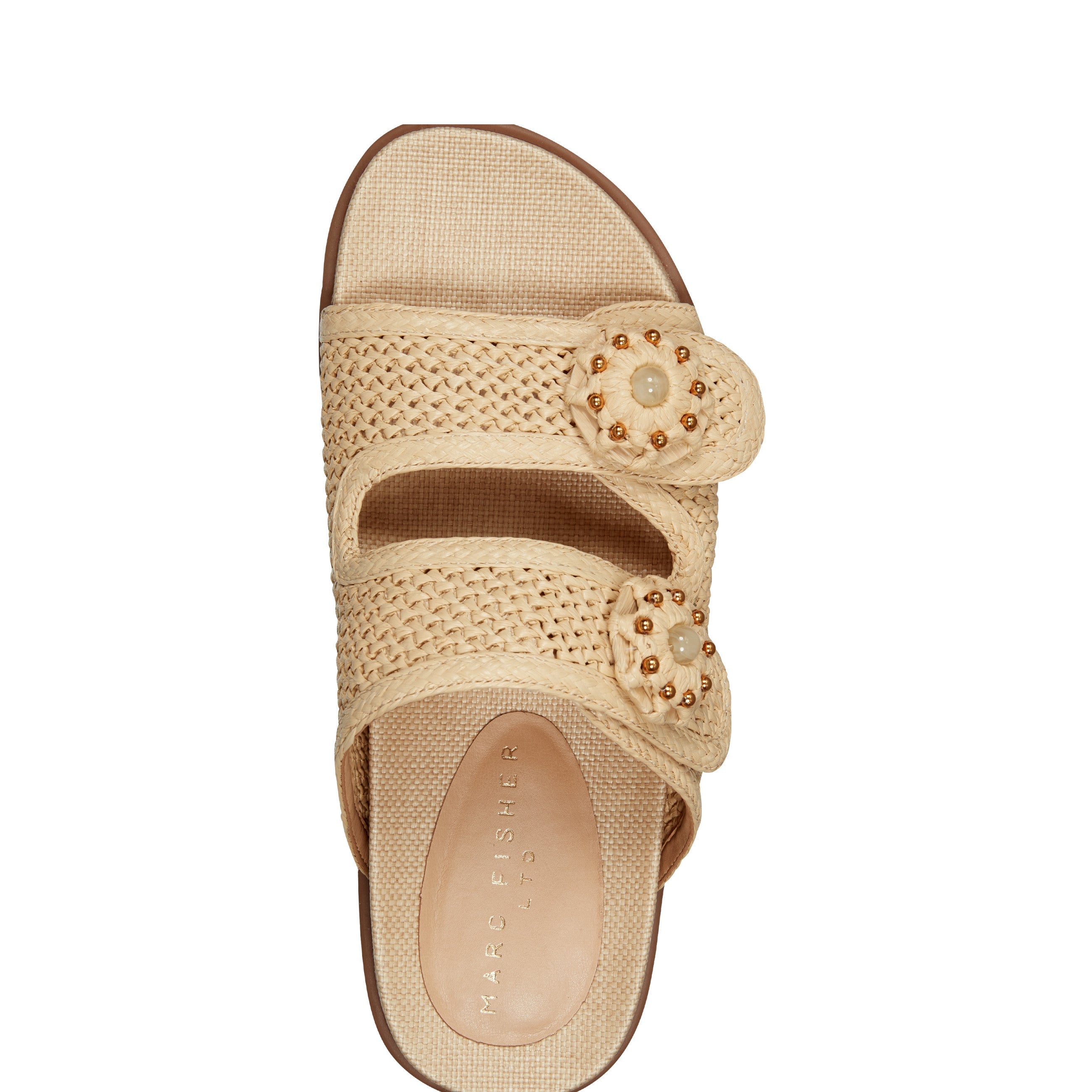 Marc Fisher Valena Woven Footbed Sandal | Natural Raffia
