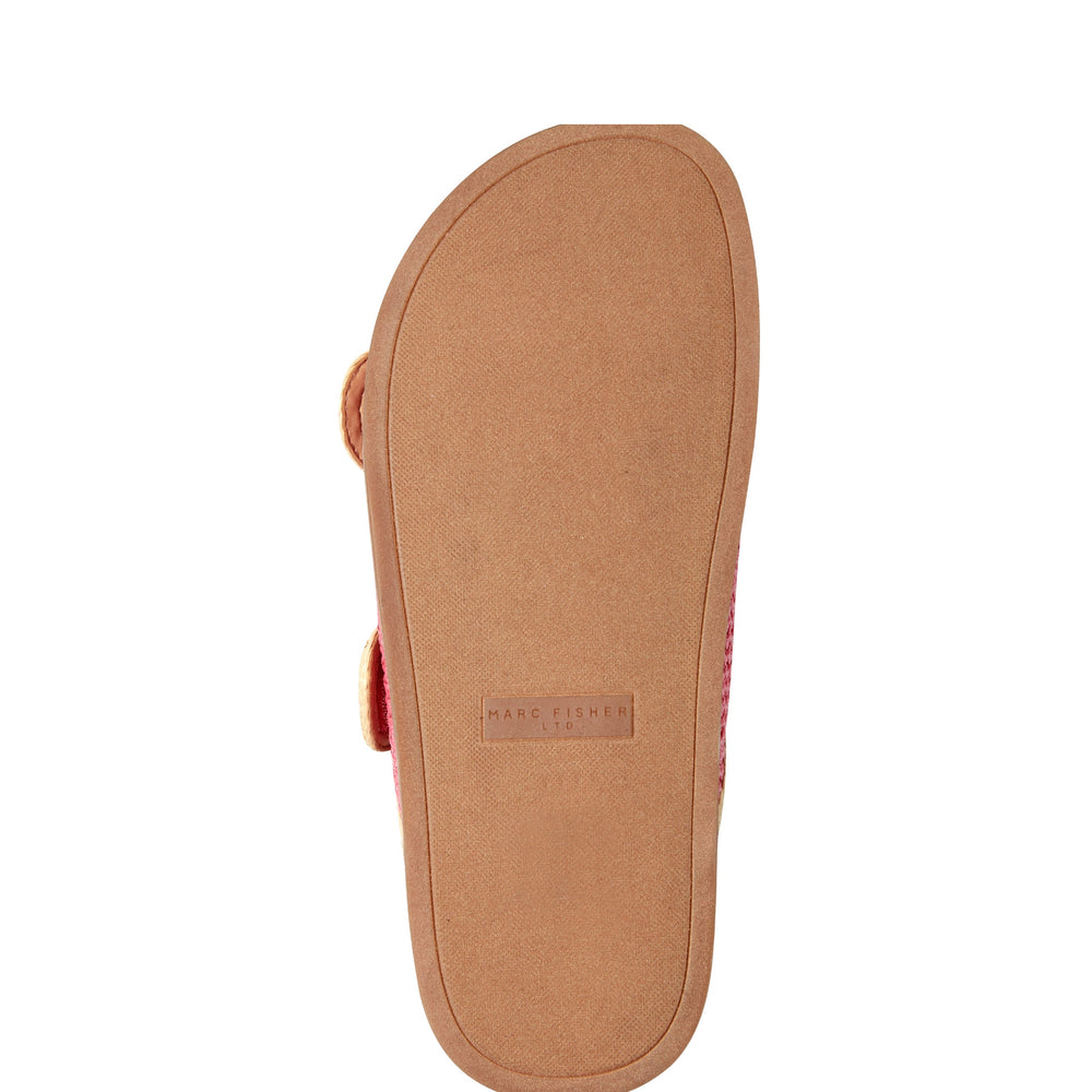 Marc Fisher Valena Woven Footbed Sandal | Pink Raffia