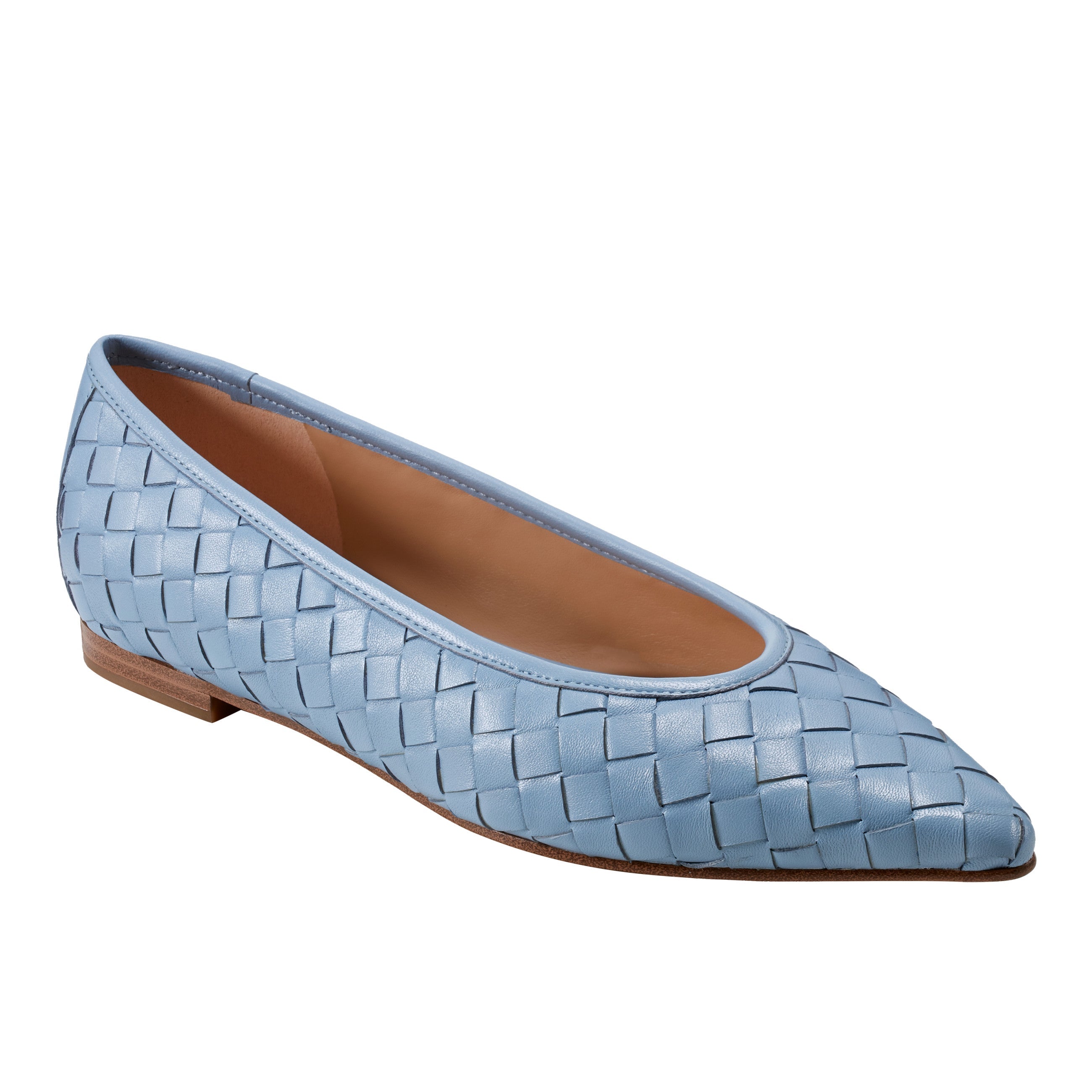 Marc Fisher Damaria Woven Flat | Blue Leather