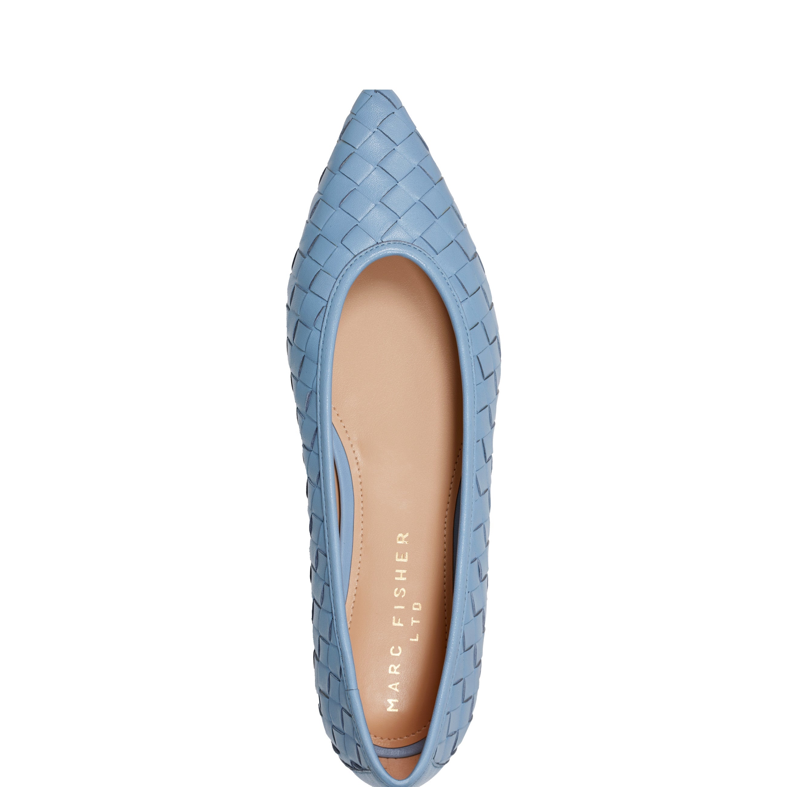 Marc Fisher Damaria Woven Flat | Blue Leather
